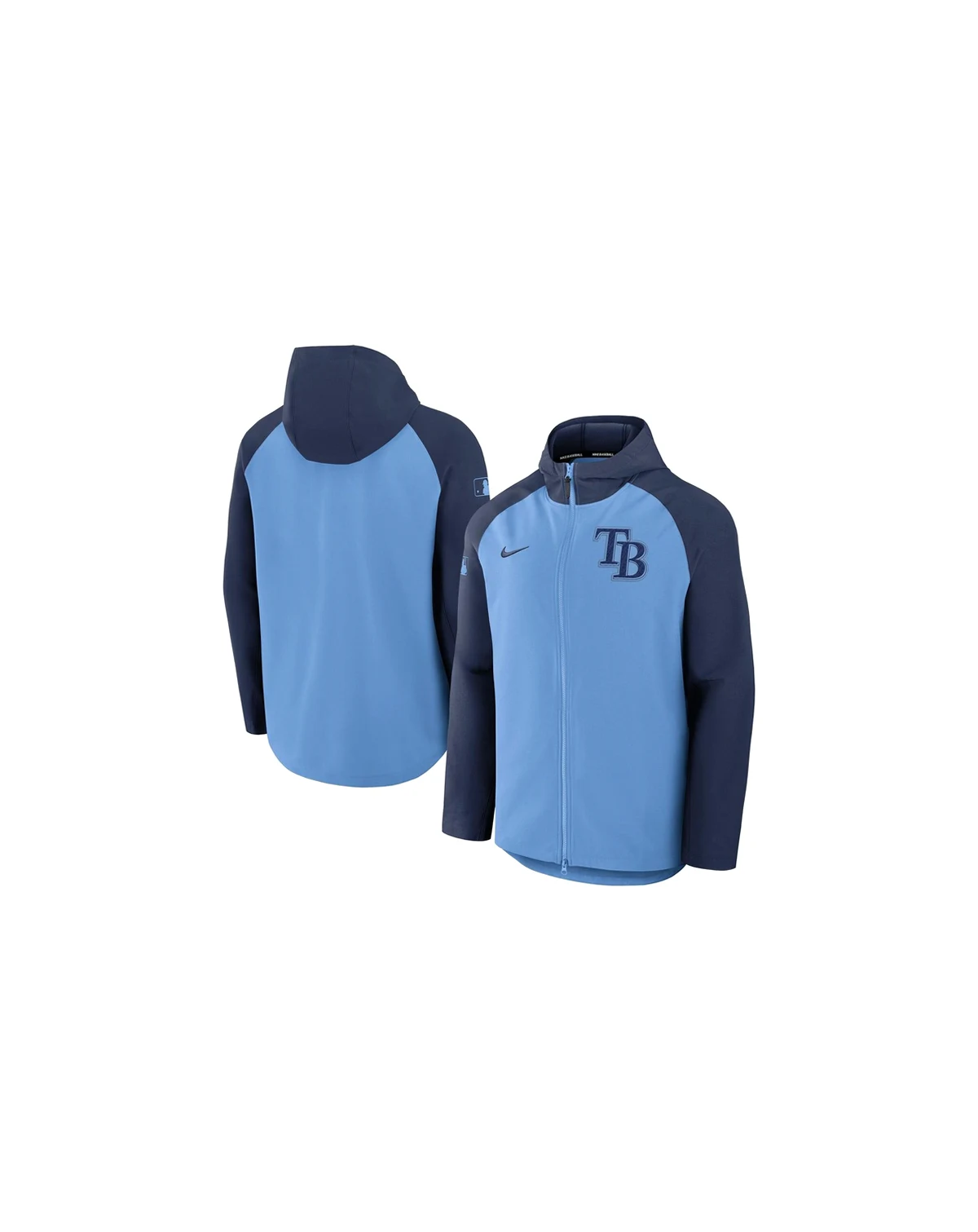 Men's Light Blue/Navy Tampa Bay Rays Authentic Collection Raglan Performance Full-Zip Jacket