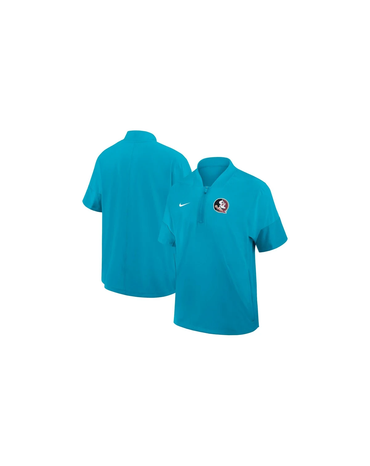 Men's Turquoise Florida State Seminoles 2025 Sideline Short Sleeve Quarter-Zip Coach Jacket
