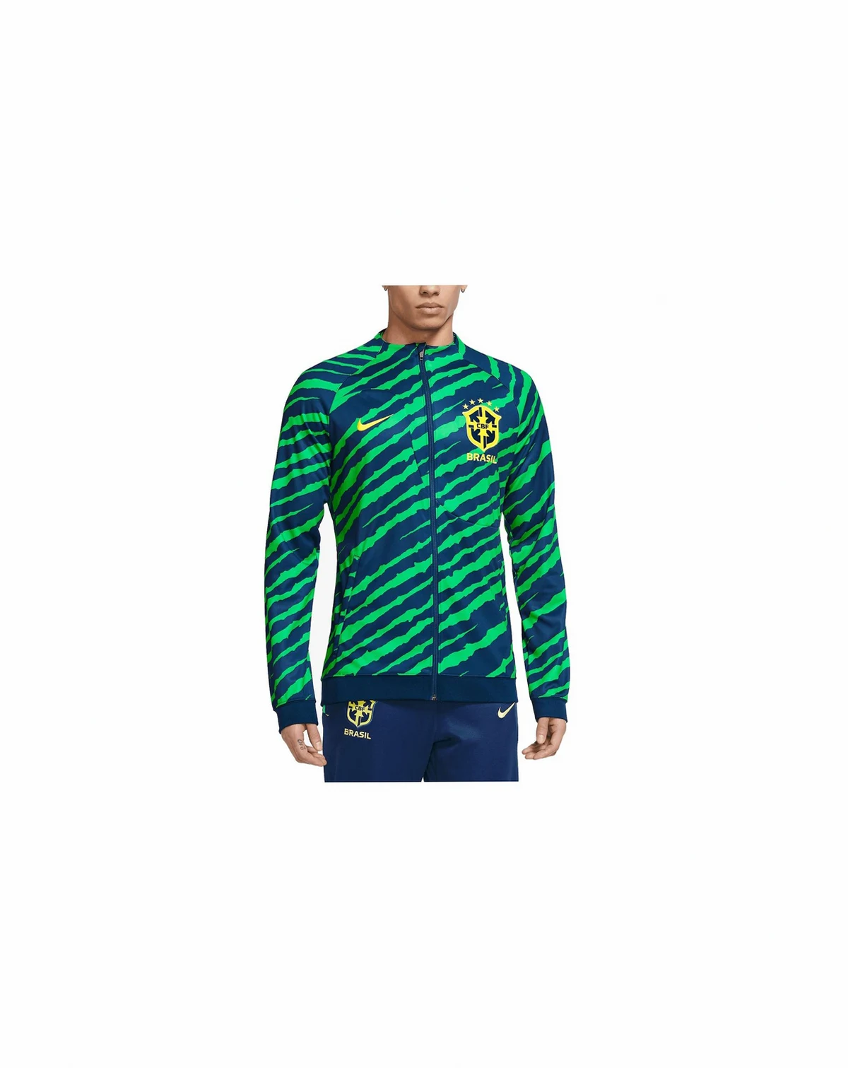 Men's Blue Brazil National Team Academy Pro Anthem Performance Full-Zip Jacket