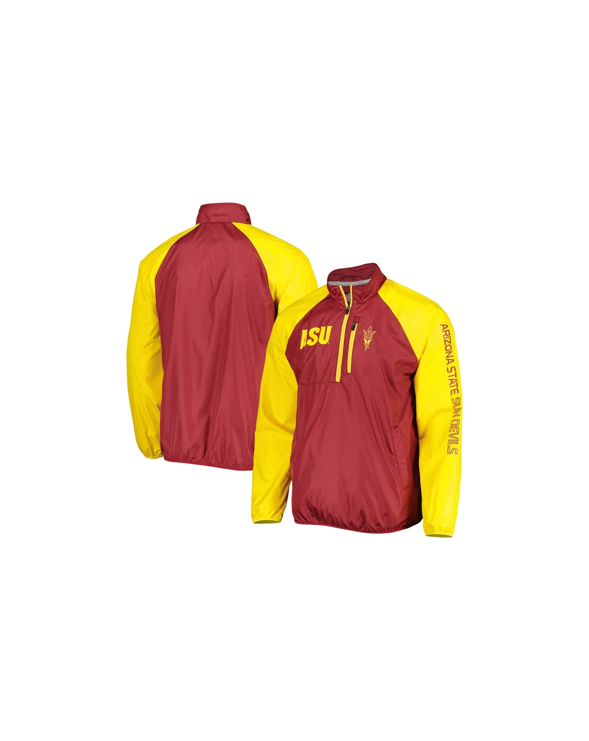 Men's Maroon/Gold Arizona State Sun Devils Point Guard Raglan Half-Zip Jacket