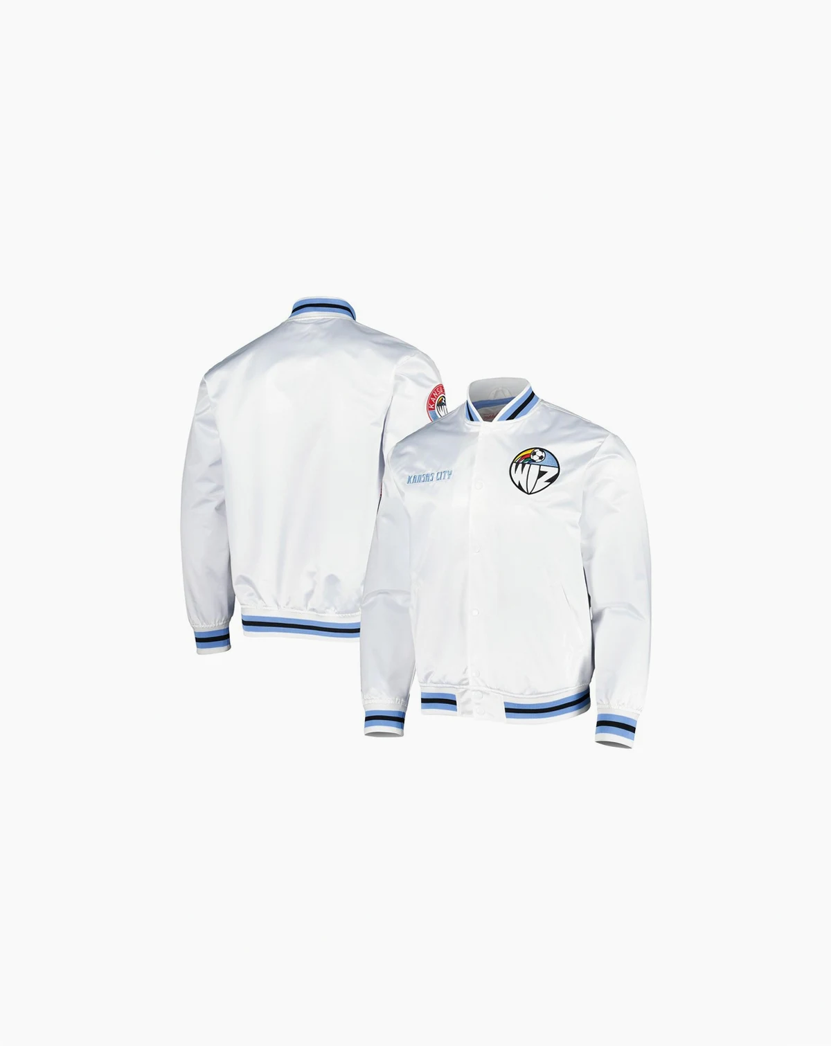 Men's White Sporting Kansas City City Full-Snap Satin Jacket