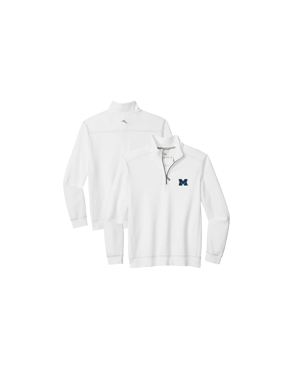 Men's White Michigan Wolverines Montego Bay Half-Zip Jacket