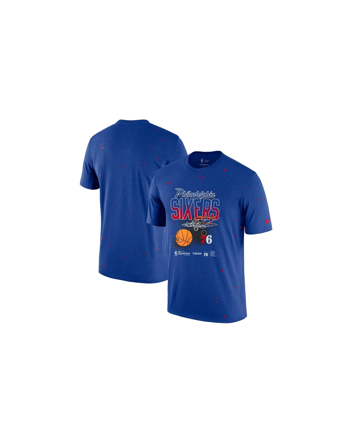 Men's Royal Philadelphia 76ers Courtside Splatter T-shirt
