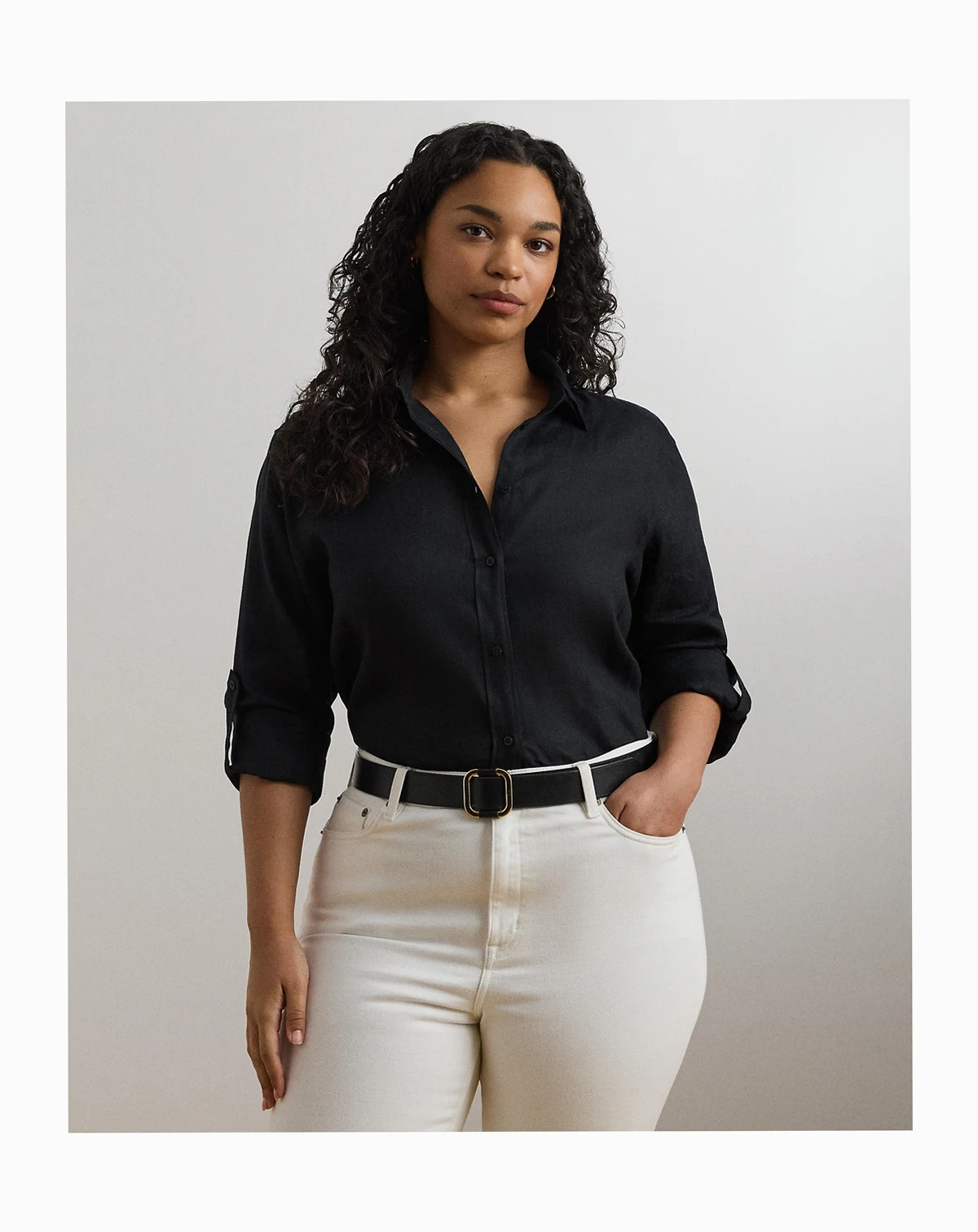 Plus Size Roll-Tab Shirt