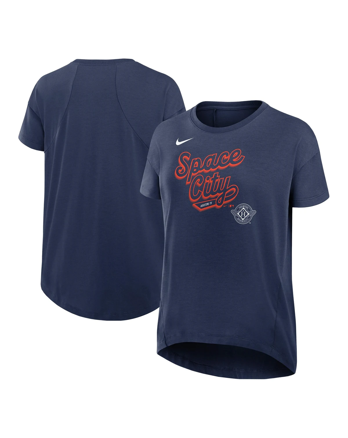 Women's Navy Houston Astros 2025 City Connect Flowy Fashion Tri-Blend Performance T-Shirt