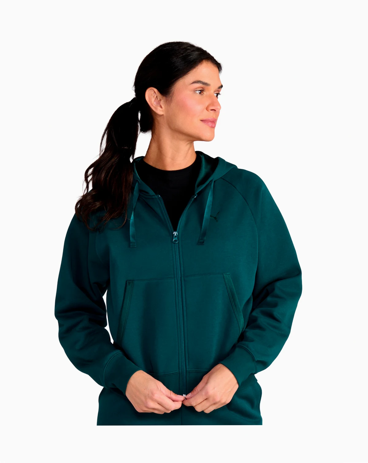 Women's Elevated Satin Full-Zip Fleece Hoodie