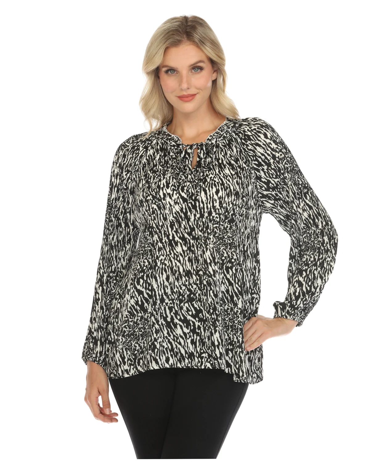 Women's Printed Peasant Blouse
