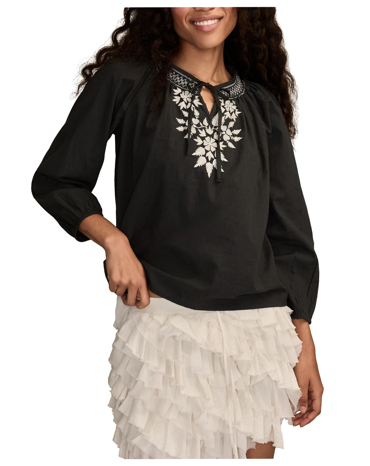 Women's Shine Peasant 3/4-Sleeve Top