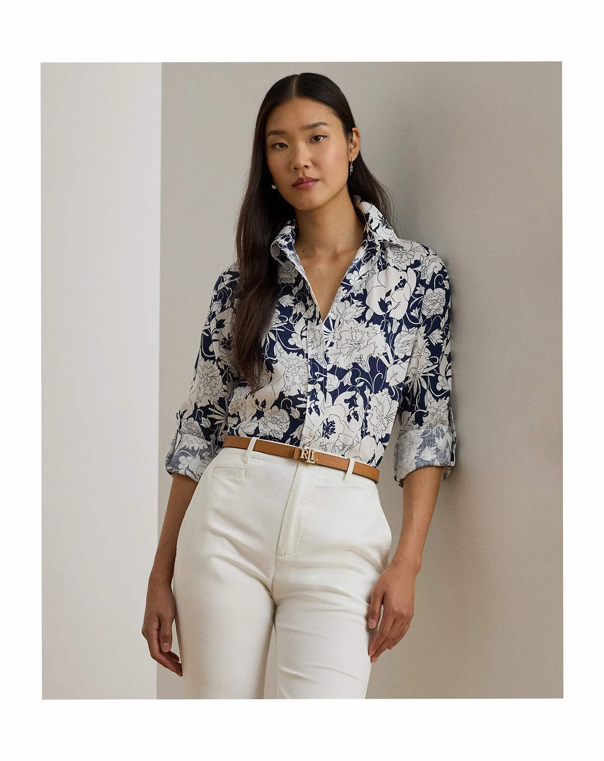 Petite Relaxed Fit Floral Print Shirt