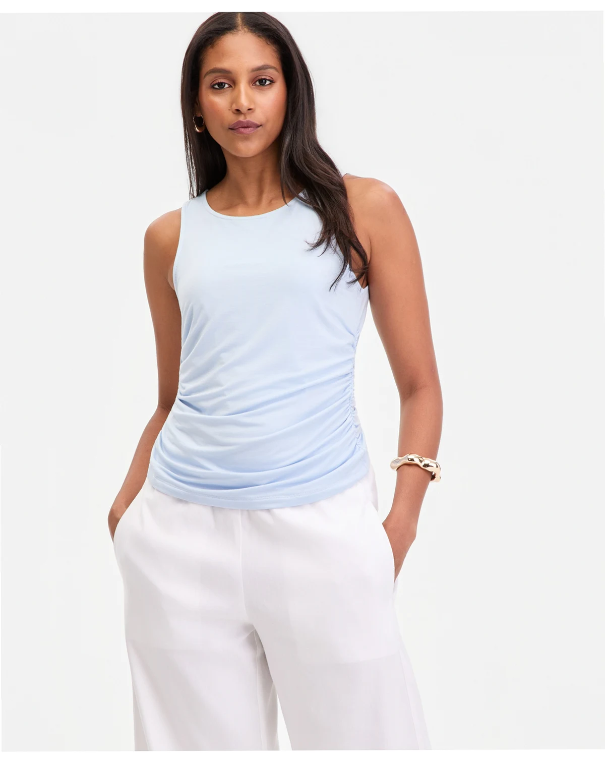 Women's Luxe-Layering Jersey Ruched Tank, Macy's Exclusive