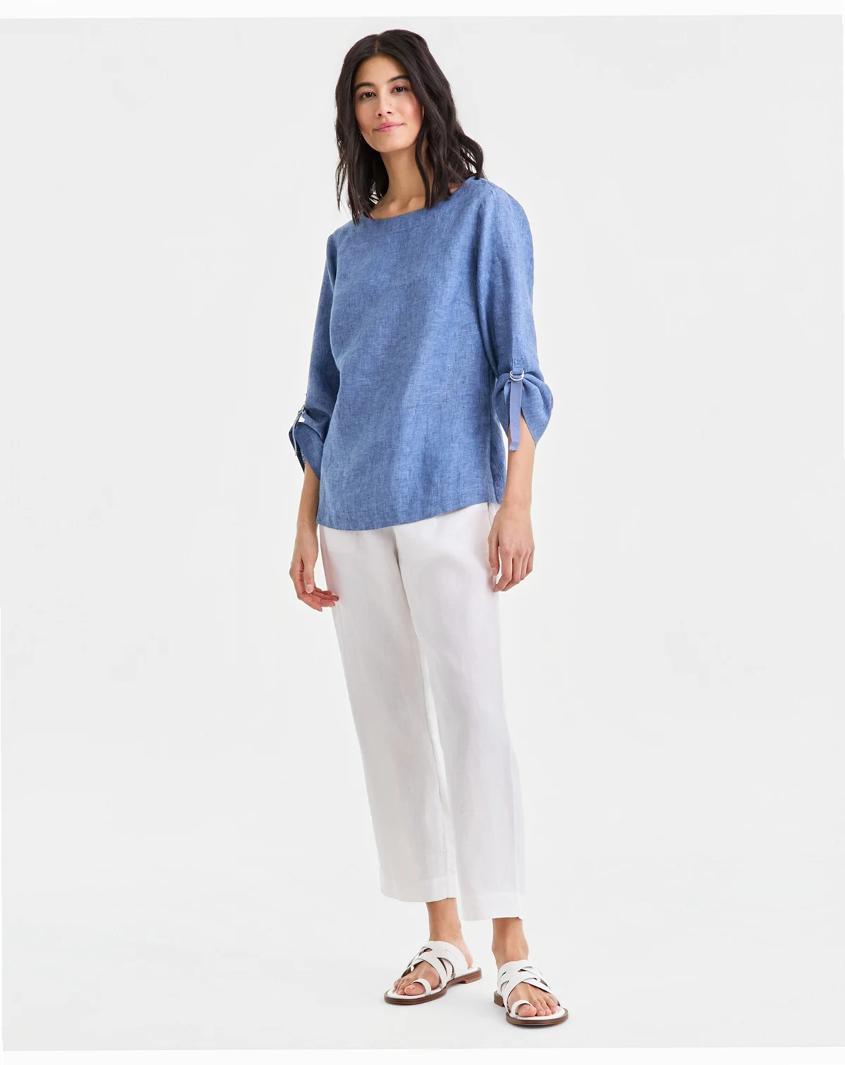 Women's 100% Linen Pleated-Front Tapered Pants, Macy's Exclusive