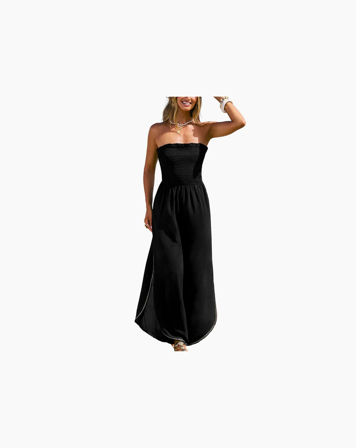 Women's Off-the-Shoulder Zipper Closure Jumpsuit