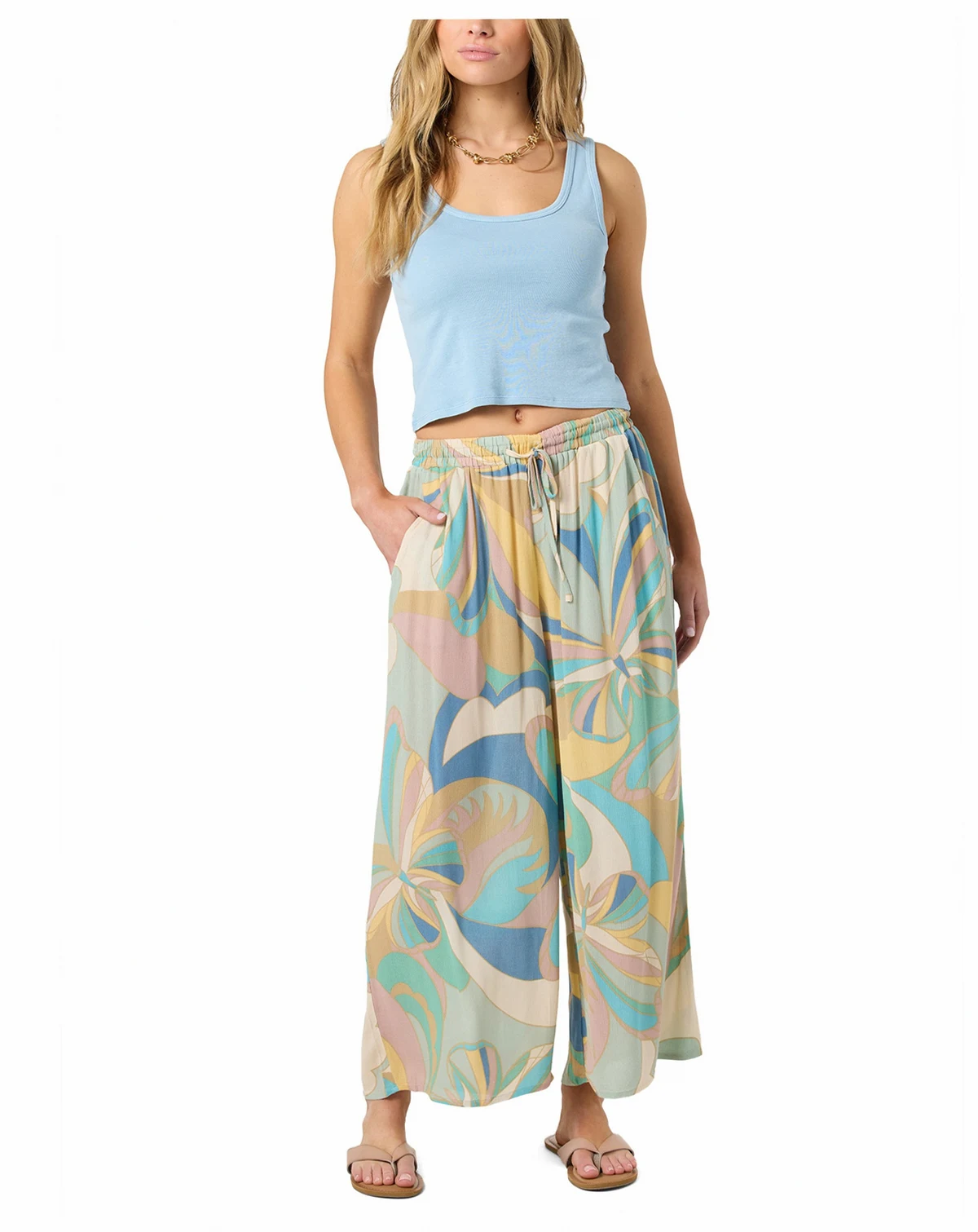 Juniors' Rosalie Elastic Waistband Butterfly Printed Pants