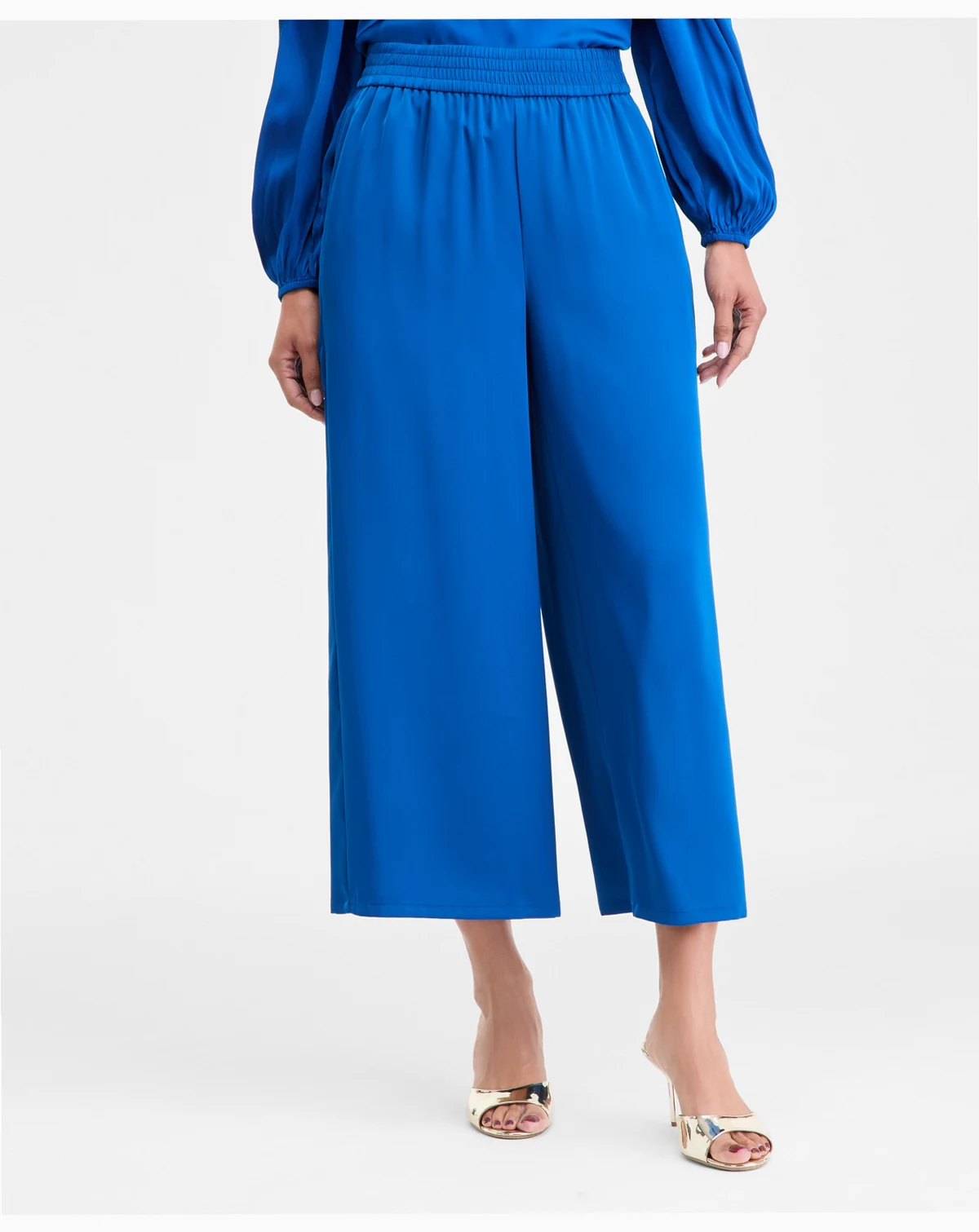 Women's High-Rise Cropped Satin Pants, Macy's Exclusive