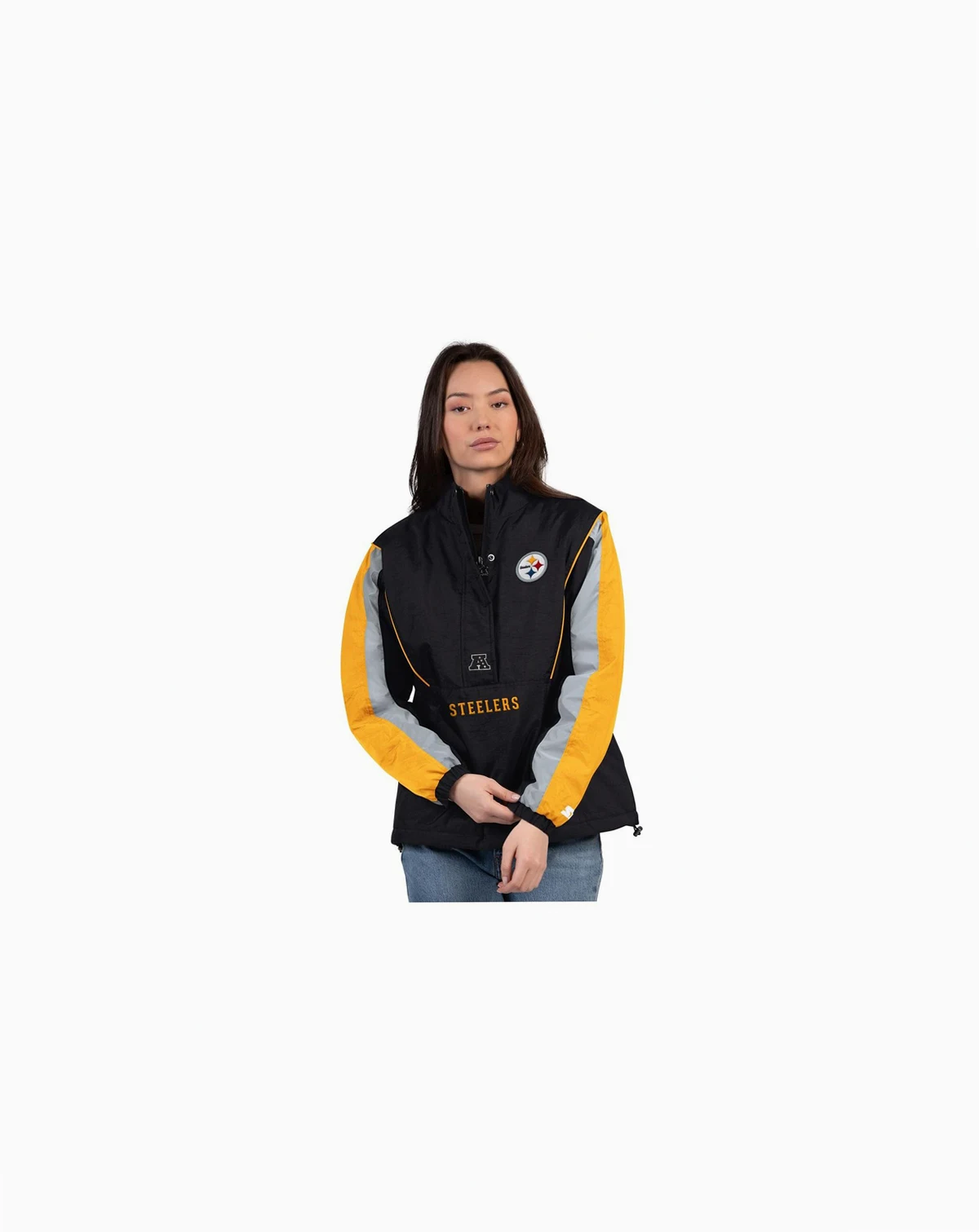 Women's Black/Gold Pittsburgh Steelers Thursday Night Gridiron Half-Zip Jacket