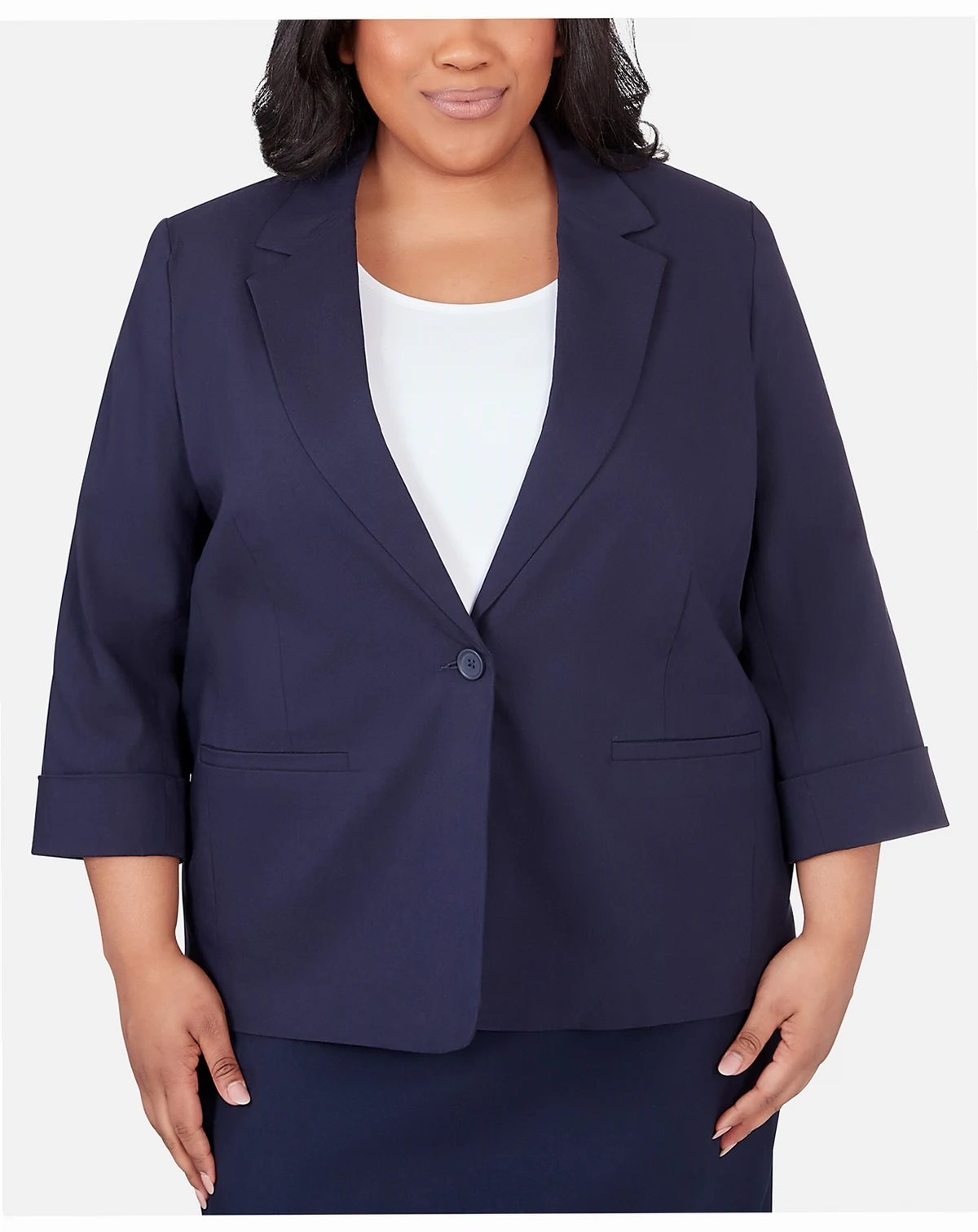 Plus Size Classic Fit Blazer Jacket
