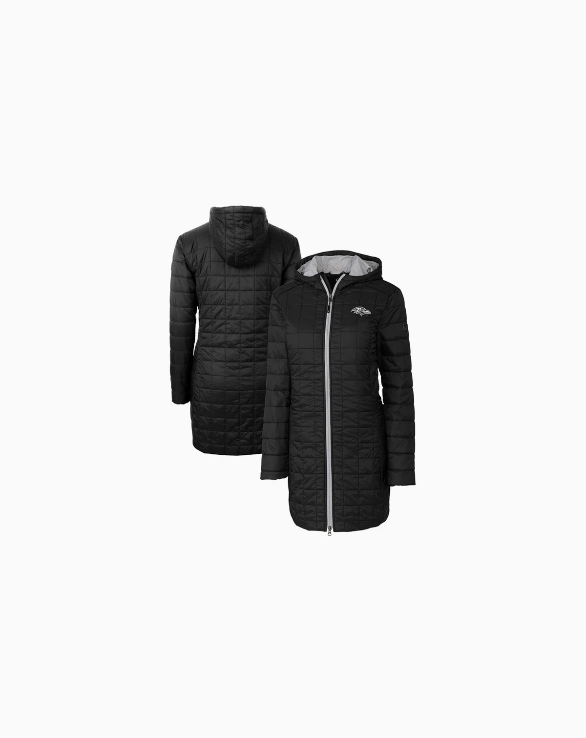 Women's Black Baltimore Ravens Rainier Eco Insulated Full-Zip Hoodie Long Coat