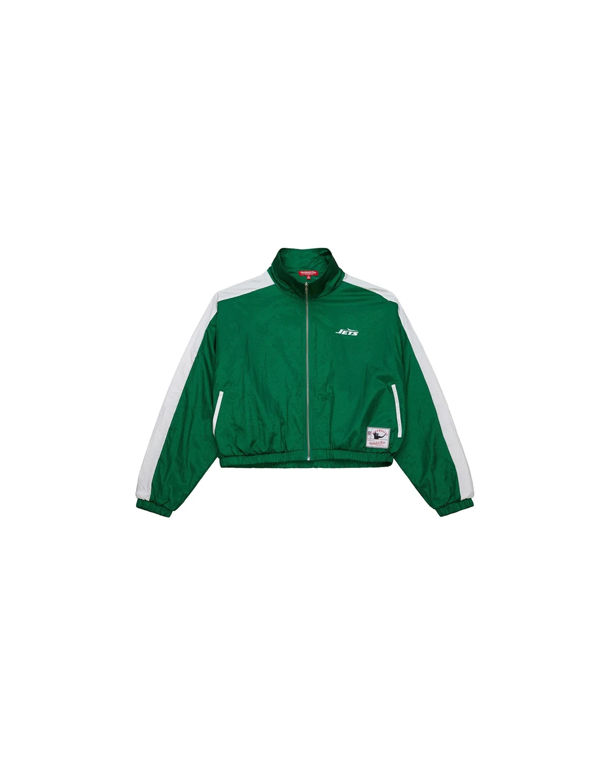 Women's Green New York Jets Nylon Cropped Full-Zip Jacket