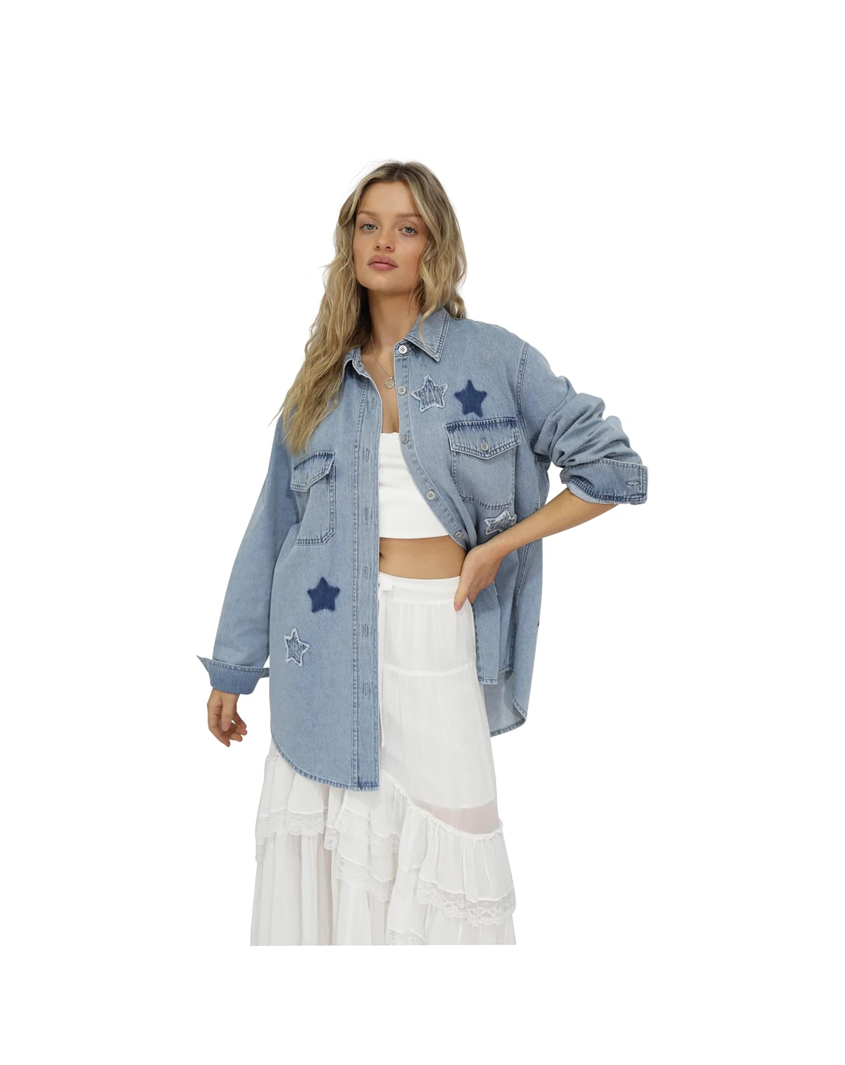 Stargazer Patch Detail Denim Shirt