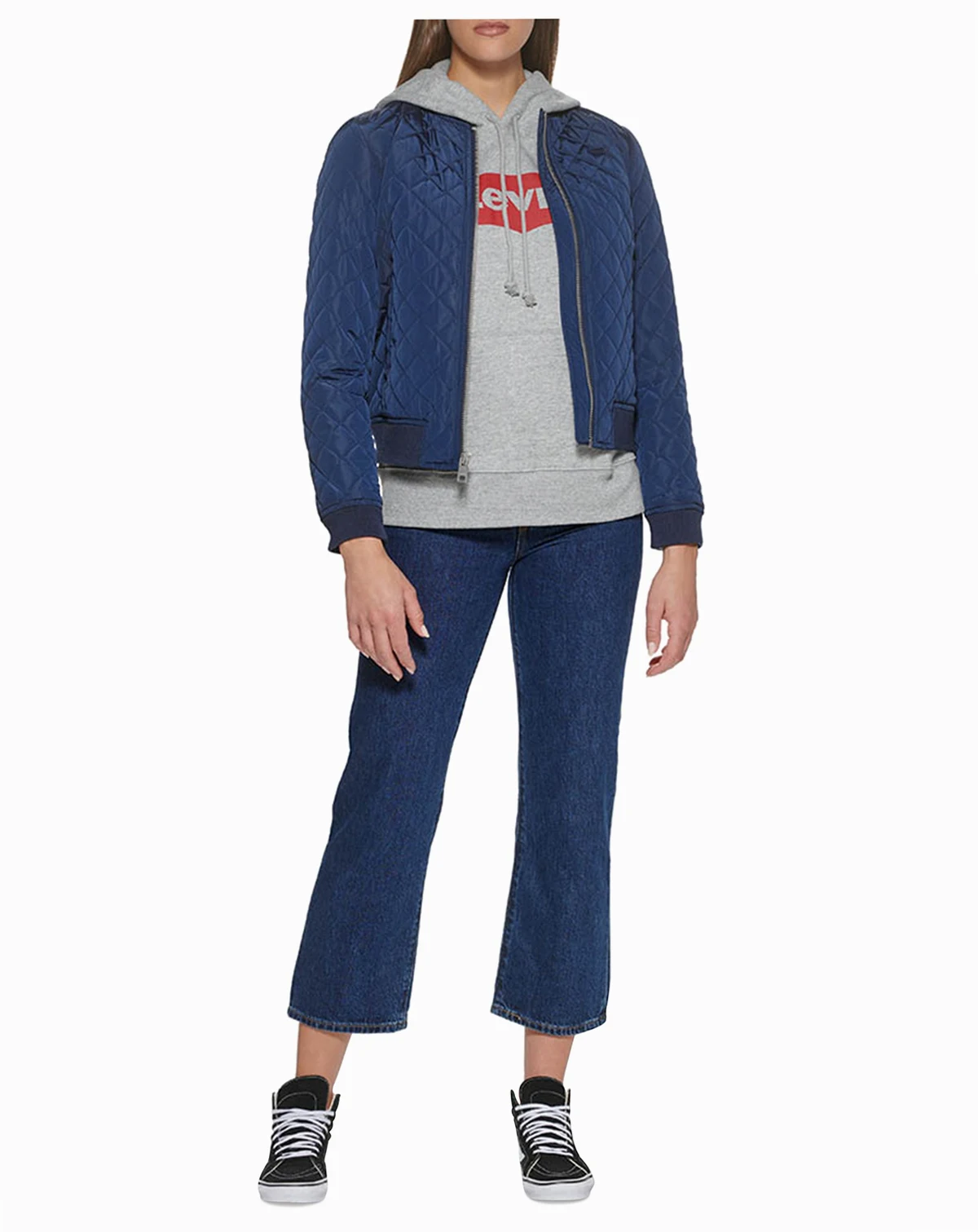 Women's Diamond Quilted Casual Bomber Jacket