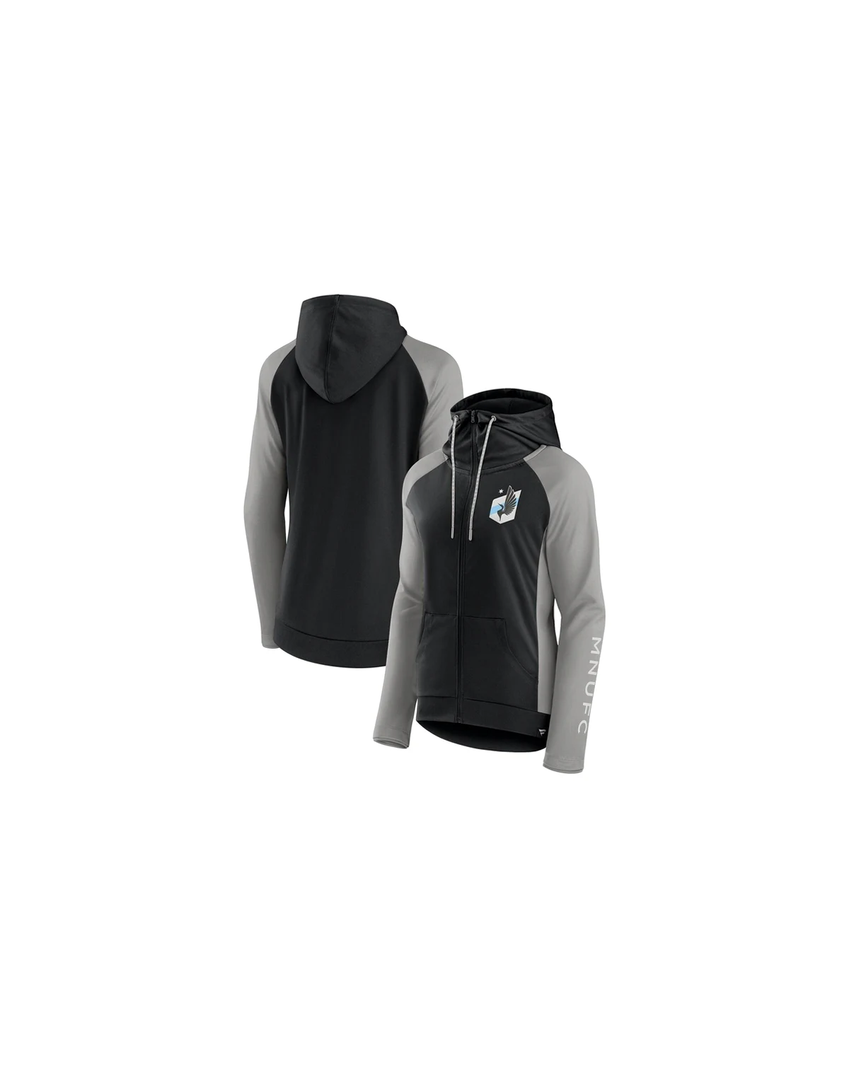 Women's Black/Gray Minnesota United FC Interlock Lightweight Full-Zip Jacket