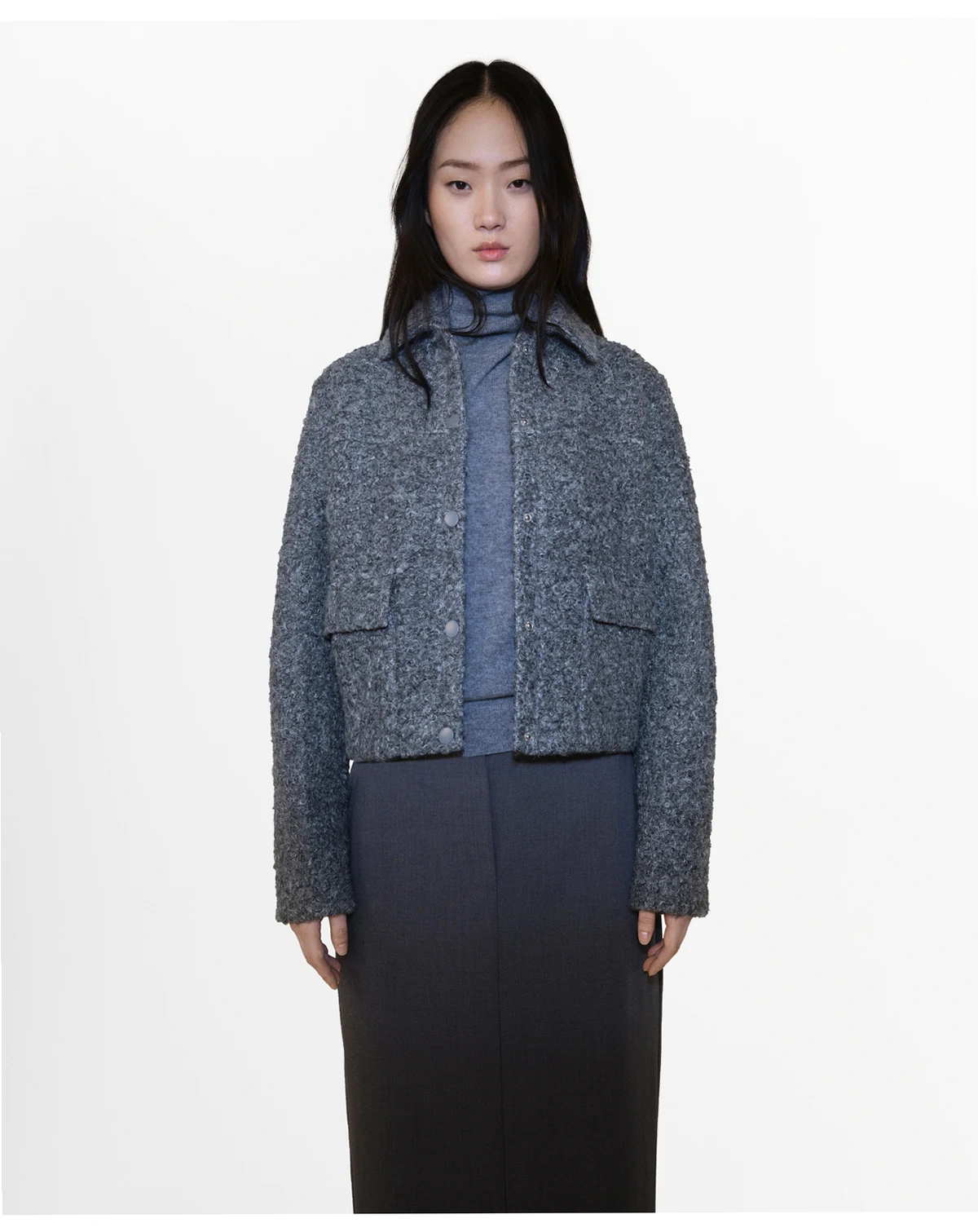 Women's Pockets Detail Curled-Effect Jacket