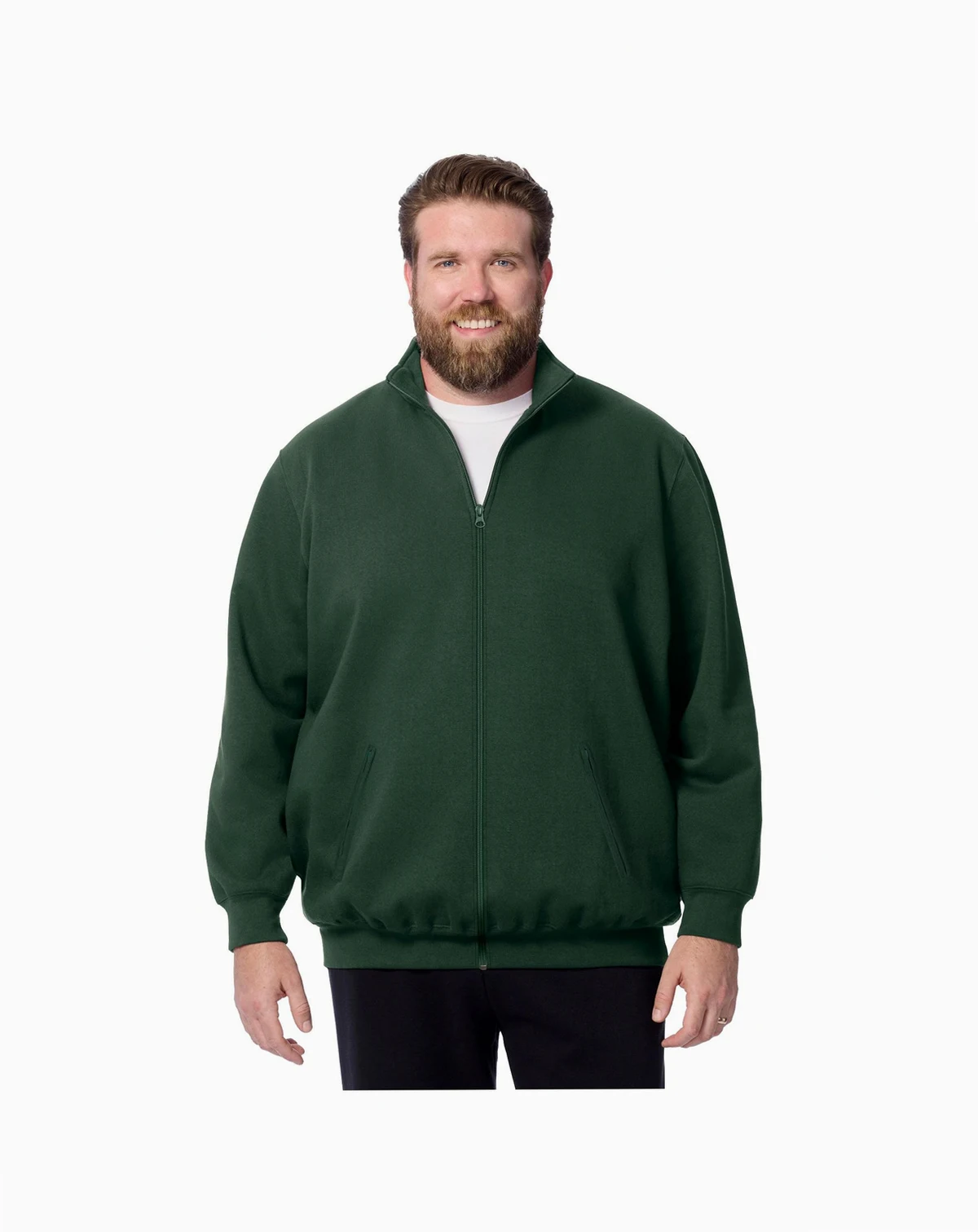 Big & Tall Reverse Weave Zip Up Jacket