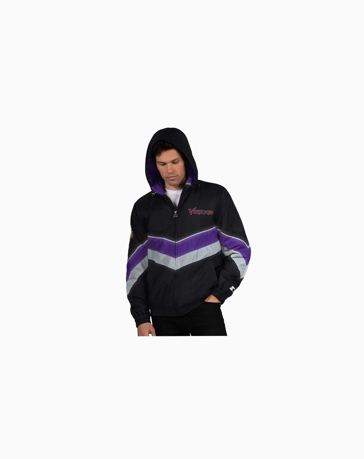 Men's Black/Purple Minnesota Vikings Thursday Night Gridiron Full-Zip Jacket