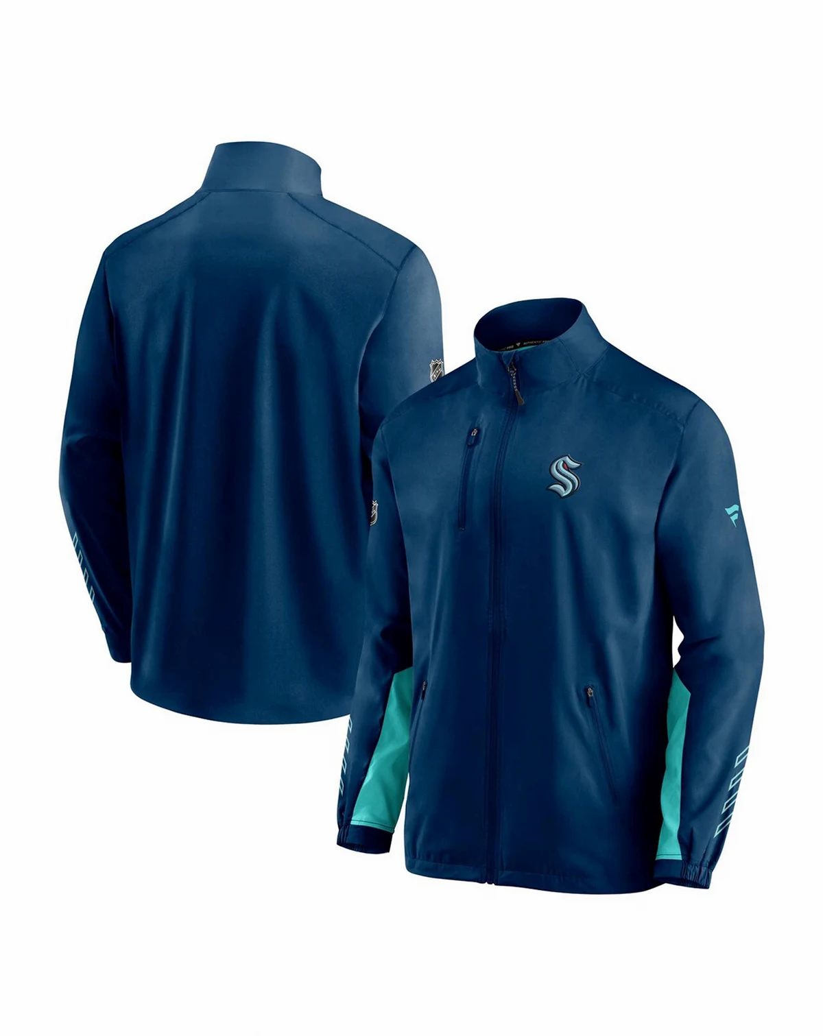 Men's Deep Sea Blue Seattle Kraken Authentic Pro Locker Room Rinkside Full-Zip Jacket