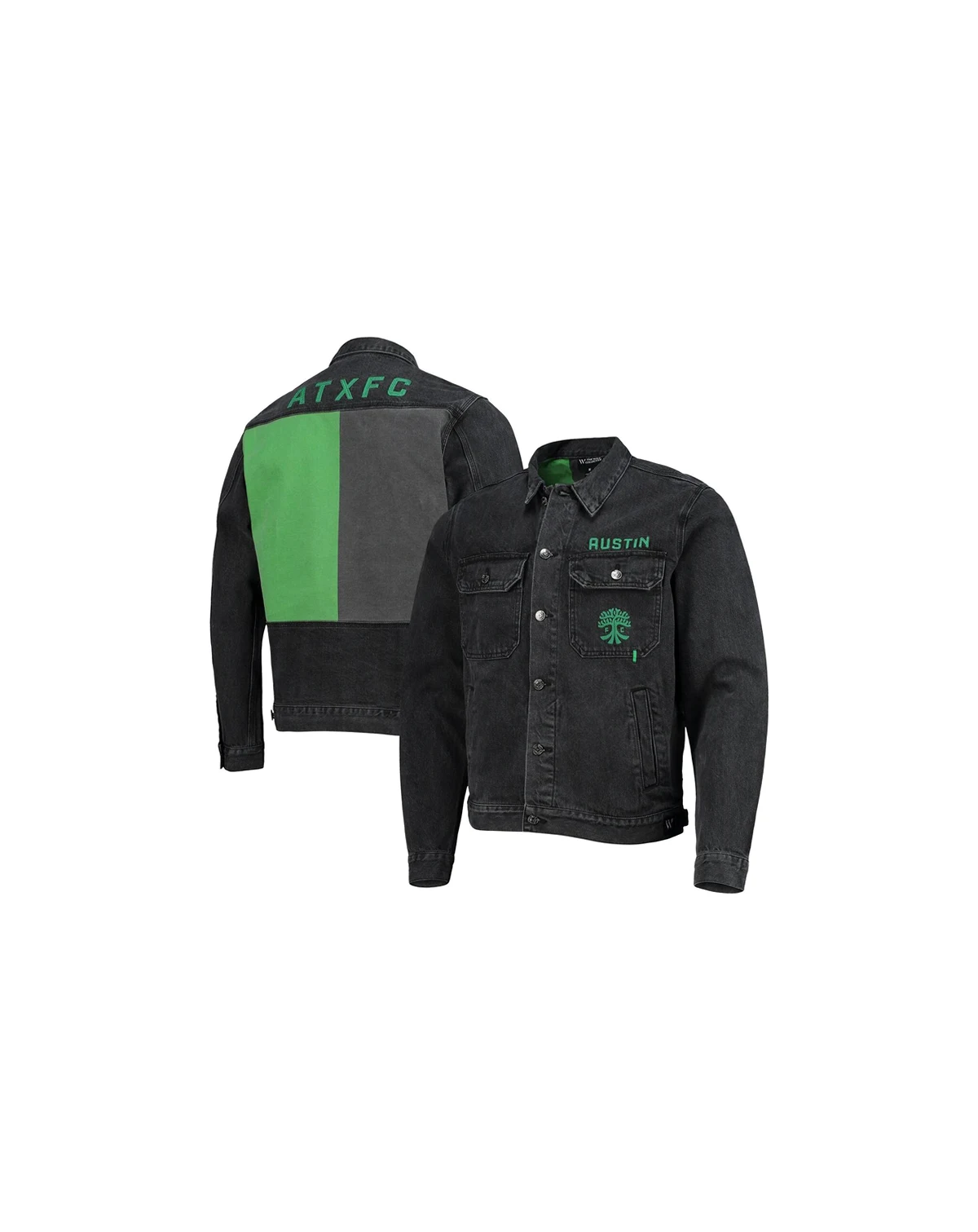 Men's Black Austin FC Denim Button-Up Jacket