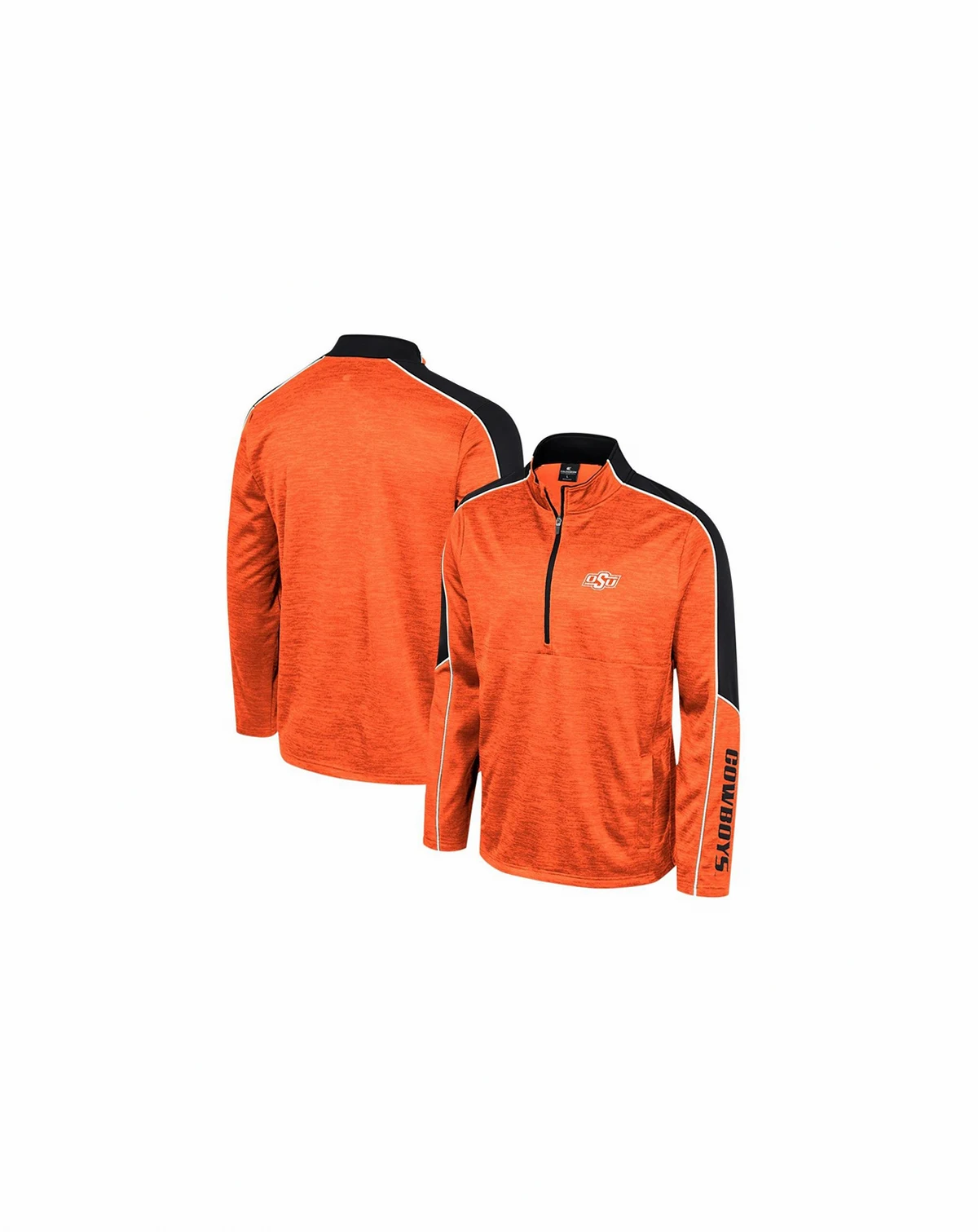 Men's Orange Oklahoma State Cowboys Marled Half-Zip Jacket