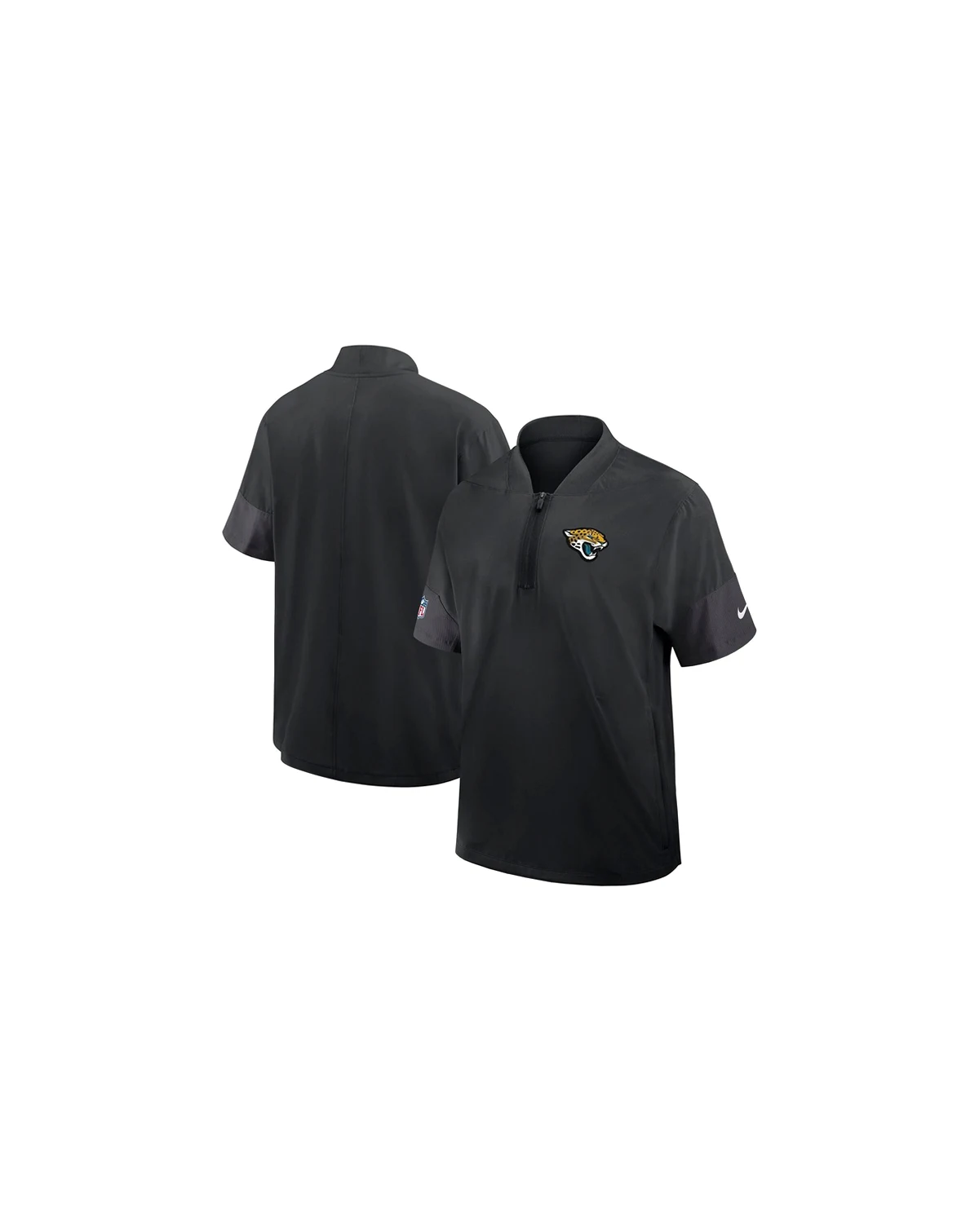 Men's Black Jacksonville Jaguars Sideline Short Sleeve Quarter-Zip Coach Jacket