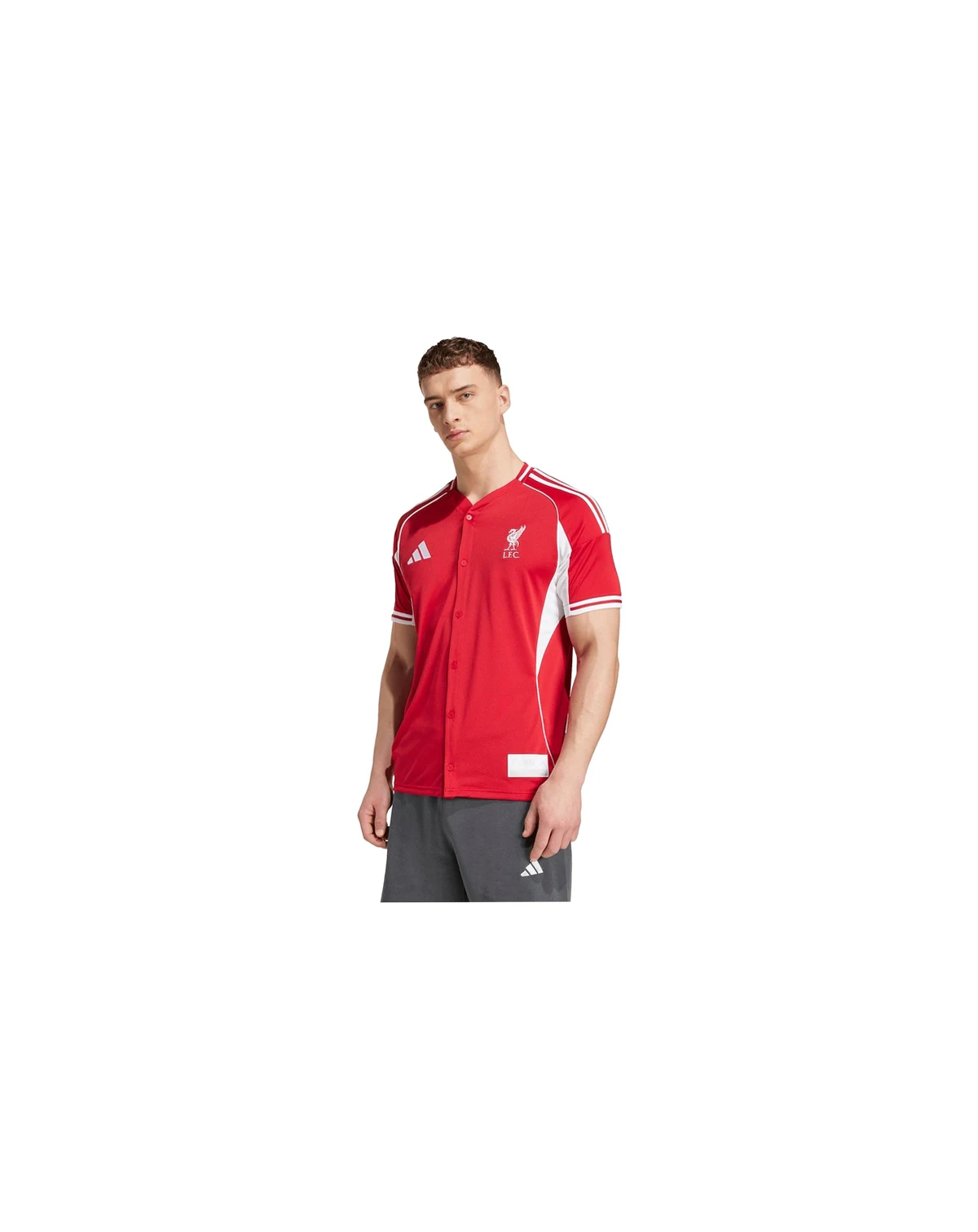 Men's Red Liverpool Full-Button Baseball Jersey