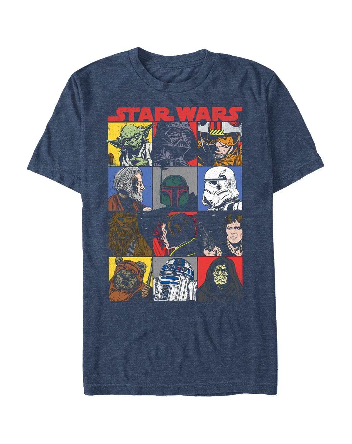 Star Wars Men's Classic Comic Character Squares Short Sleeve T-Shirt