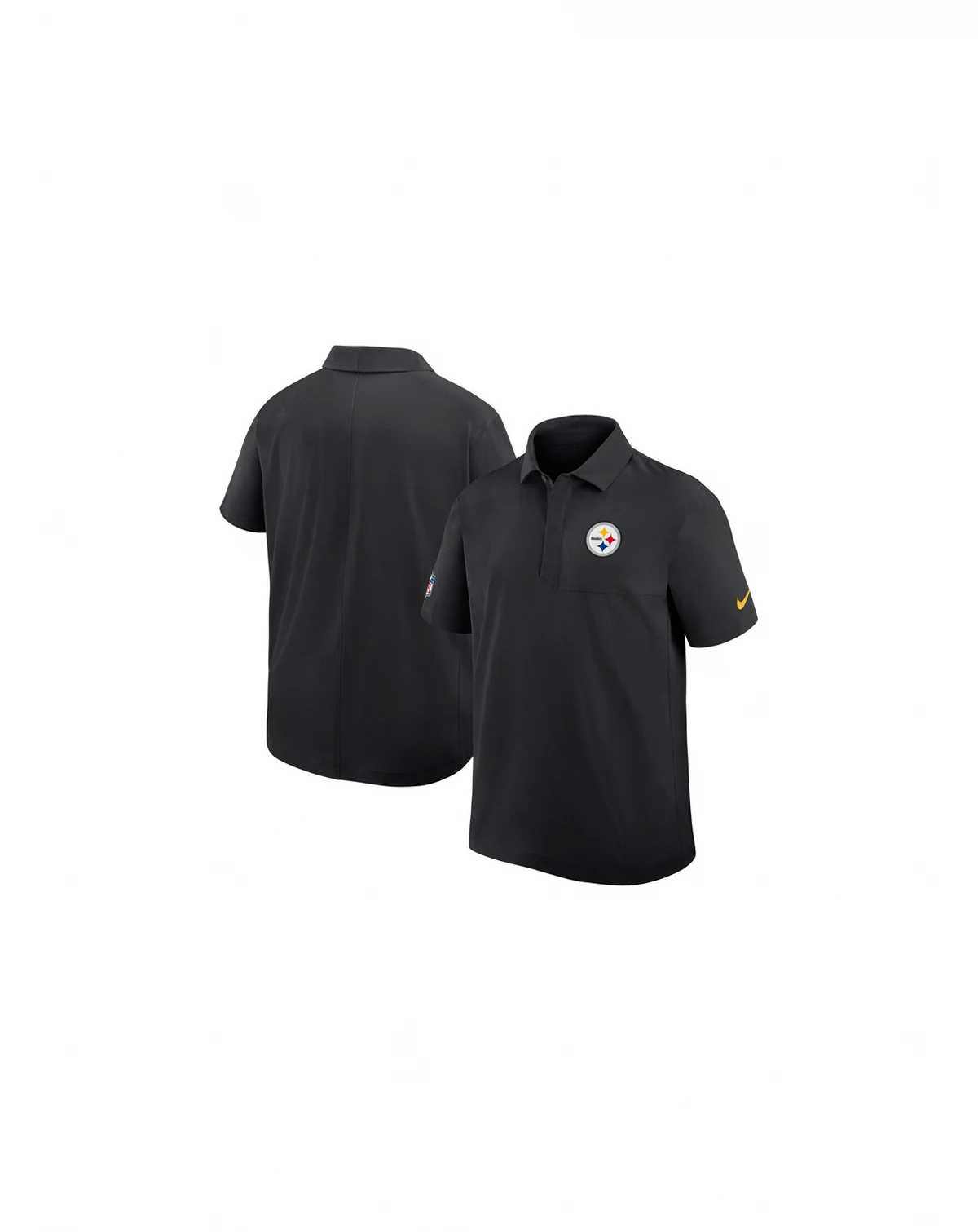 Men's Black Pittsburgh Steelers Sideline City Pride Woven Performance Polo Shirt
