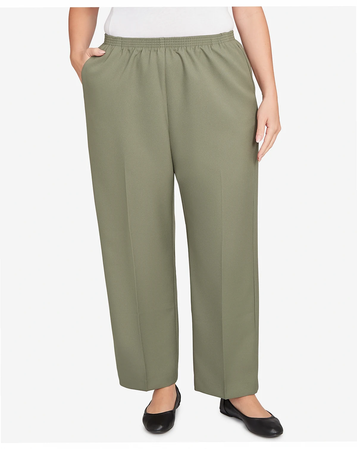 Plus Size Classic Poly Accord Medium Length Pants
