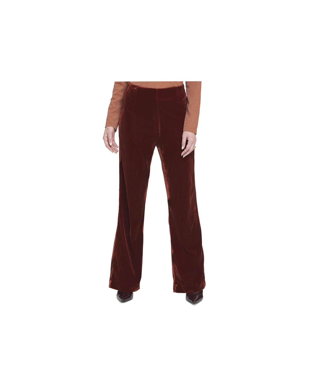 Women's Velvet Suit Trousers Wide-Leg Pants
