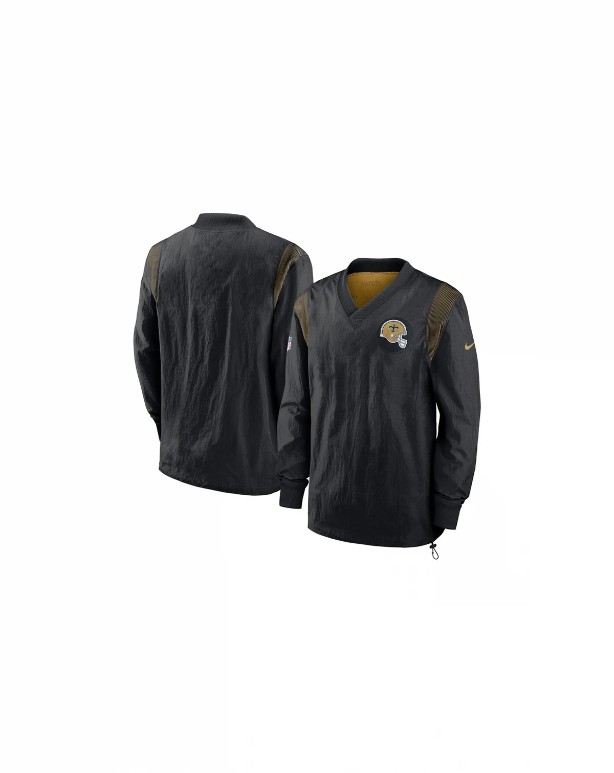 Men's Black New Orleans Saints Sideline Team ID Reversible Pullover Windshirt