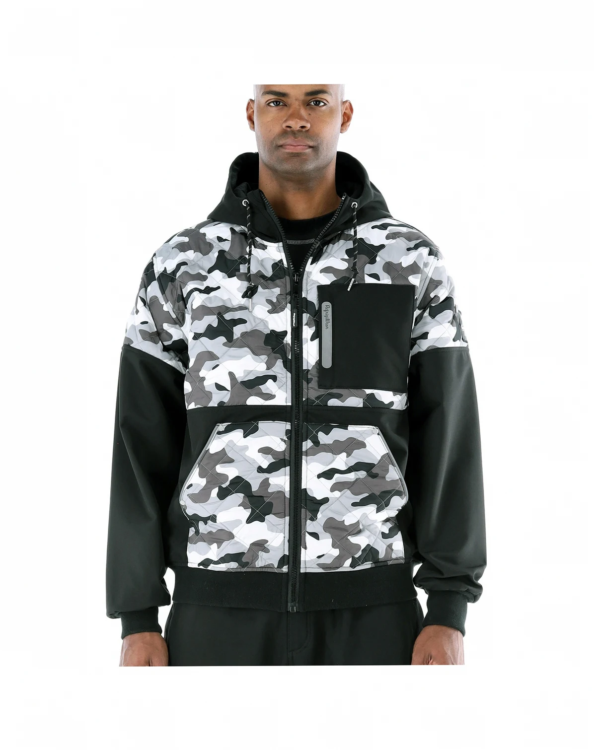 Big & Tall Camo Diamond Quilted Hooded Jacket Camouflage Winter Coat, Insulated Outdoor Gear