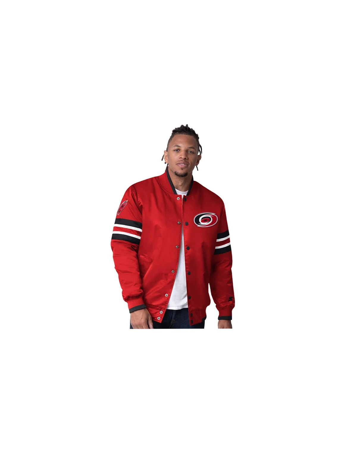 Men's Red Carolina Hurricanes Scout I Full-Snap Varsity Jacket