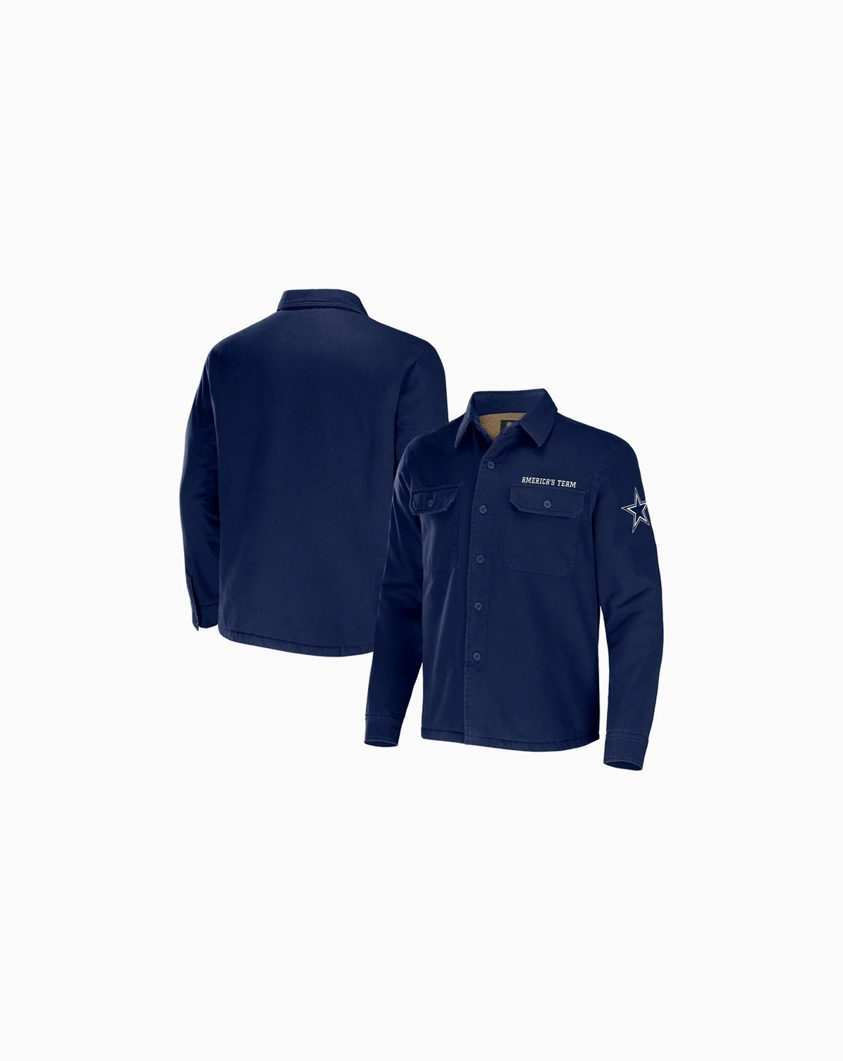 Men's NFL x Darius Rucker Collection by Navy Dallas Cowboys Canvas Button-Up Shirt Jacket