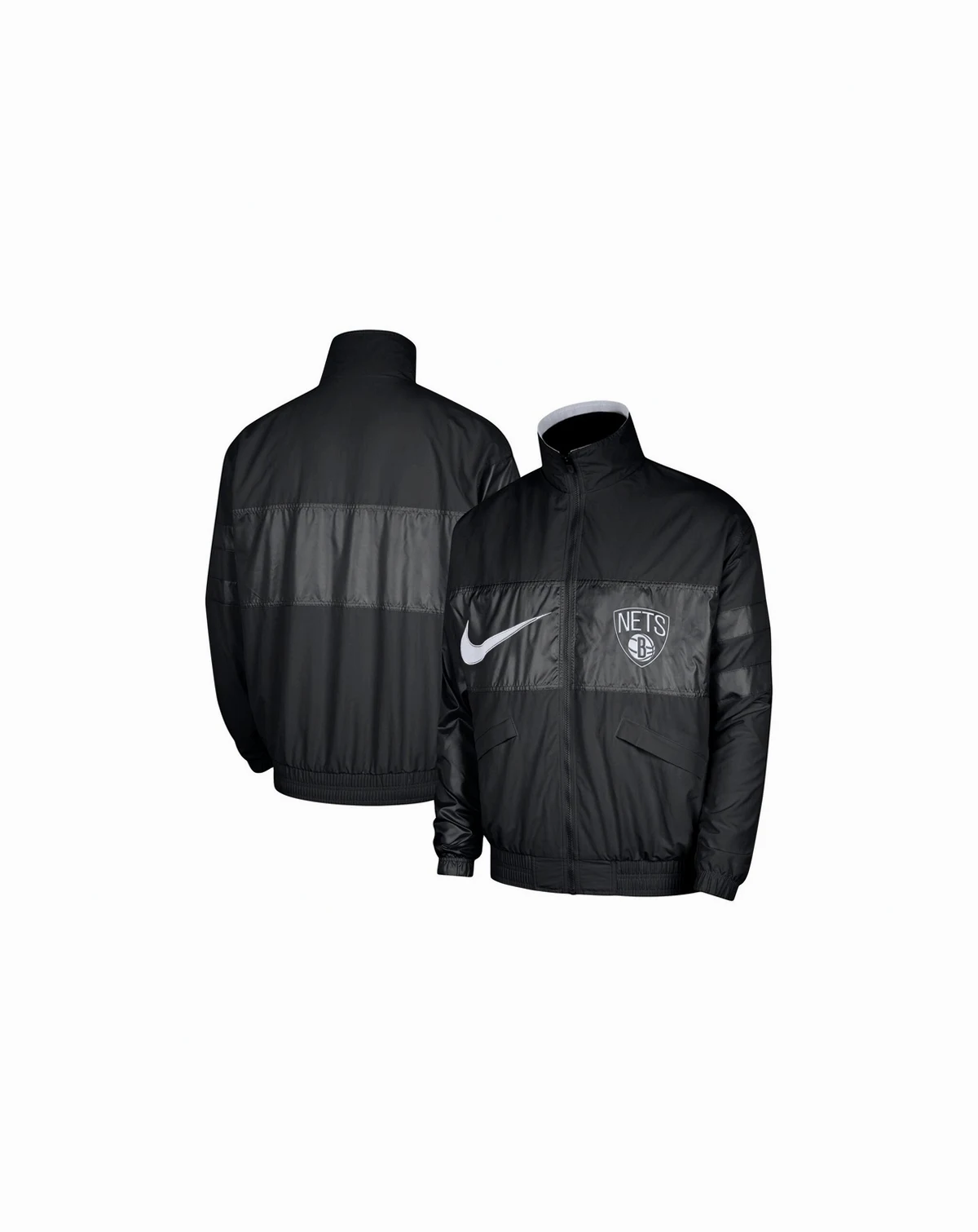 Men's Black Brooklyn Nets Courtside Versus Capsule Full-Zip Jacket