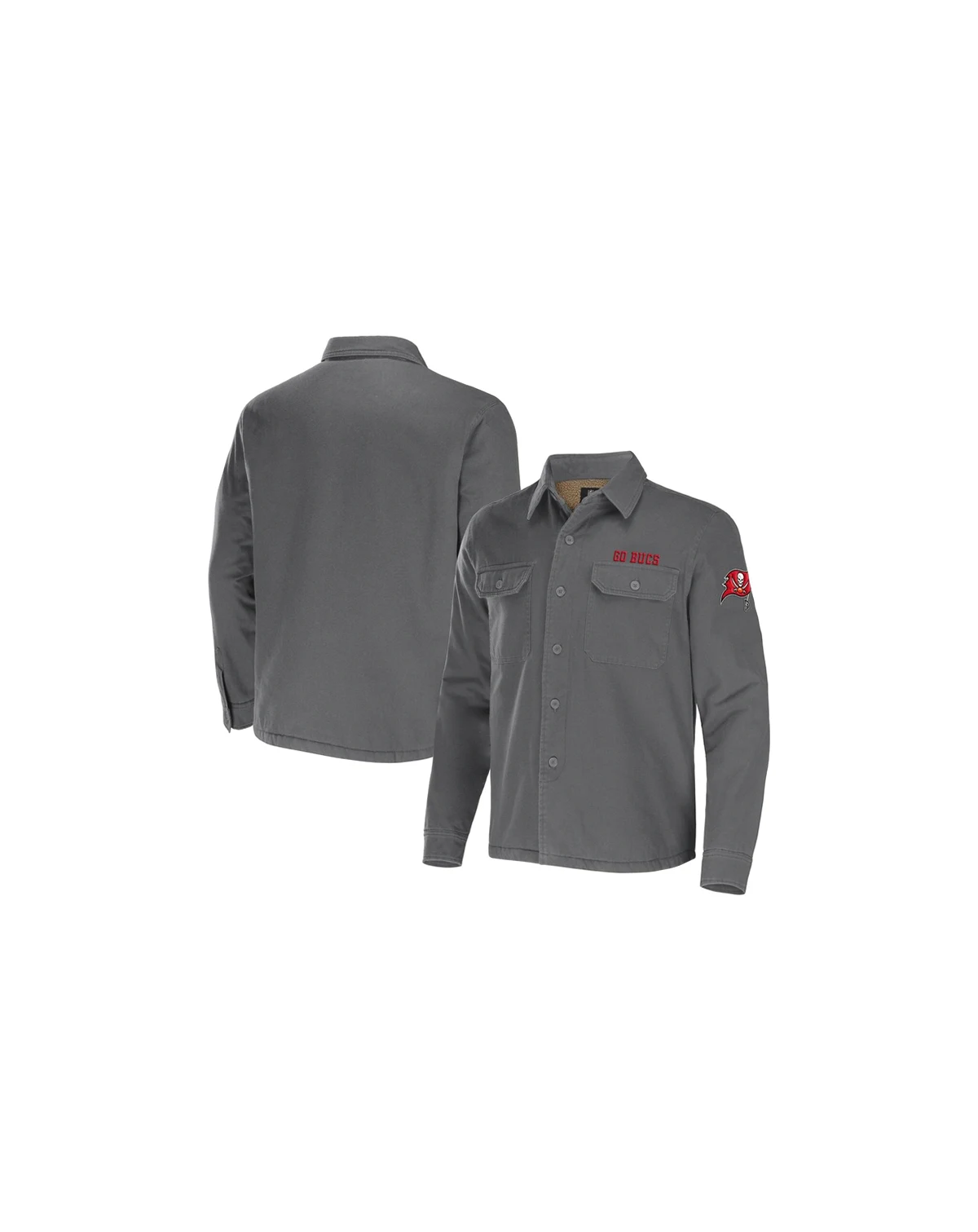 Men's NFL x Darius Rucker Collection by Pewter Tampa Bay Buccaneers Canvas Button-Up Shirt Jacket