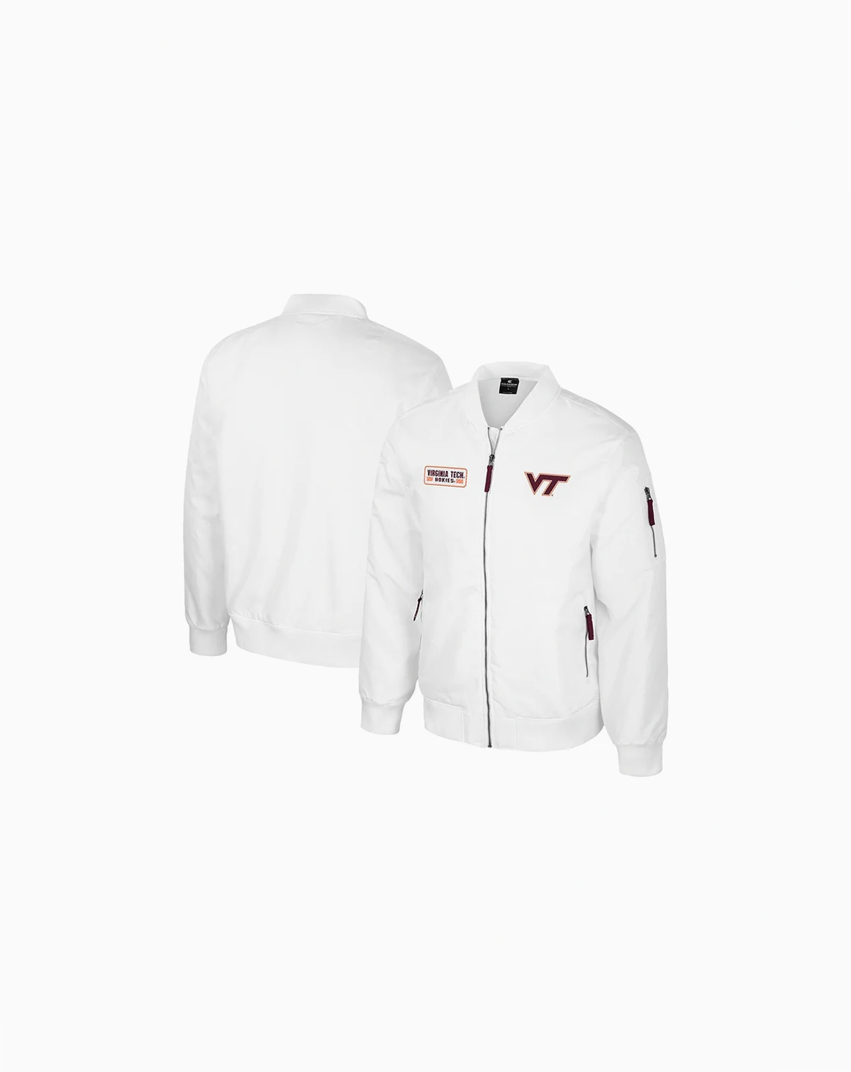 Men's Virginia Tech Hokies White Rabbit Full-Zip Bomber Jacket
