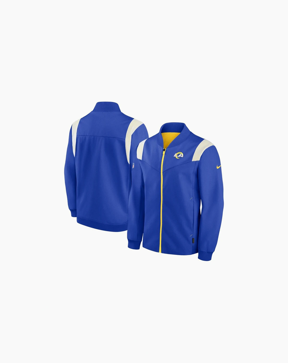 Men's Royal Los Angeles Rams Sideline Coaches Bomber Full-Zip Jacket