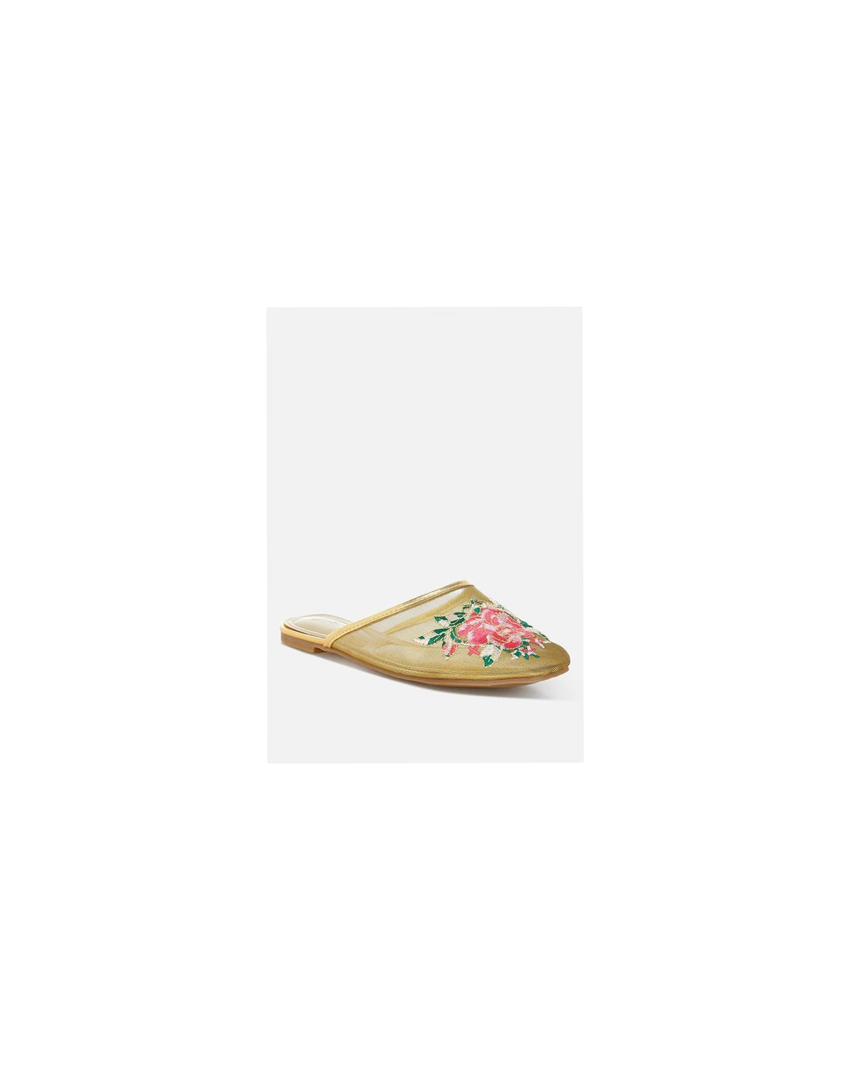 Shara Floral Embroidered Mesh Mules