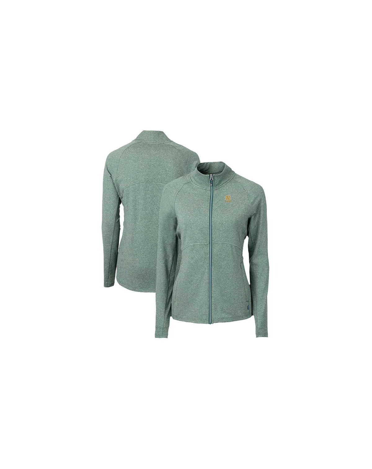 Women's Heather Green Notre Dame Fighting Irish Alumni Adapt Eco Knit Heather Full-Zip Jacket