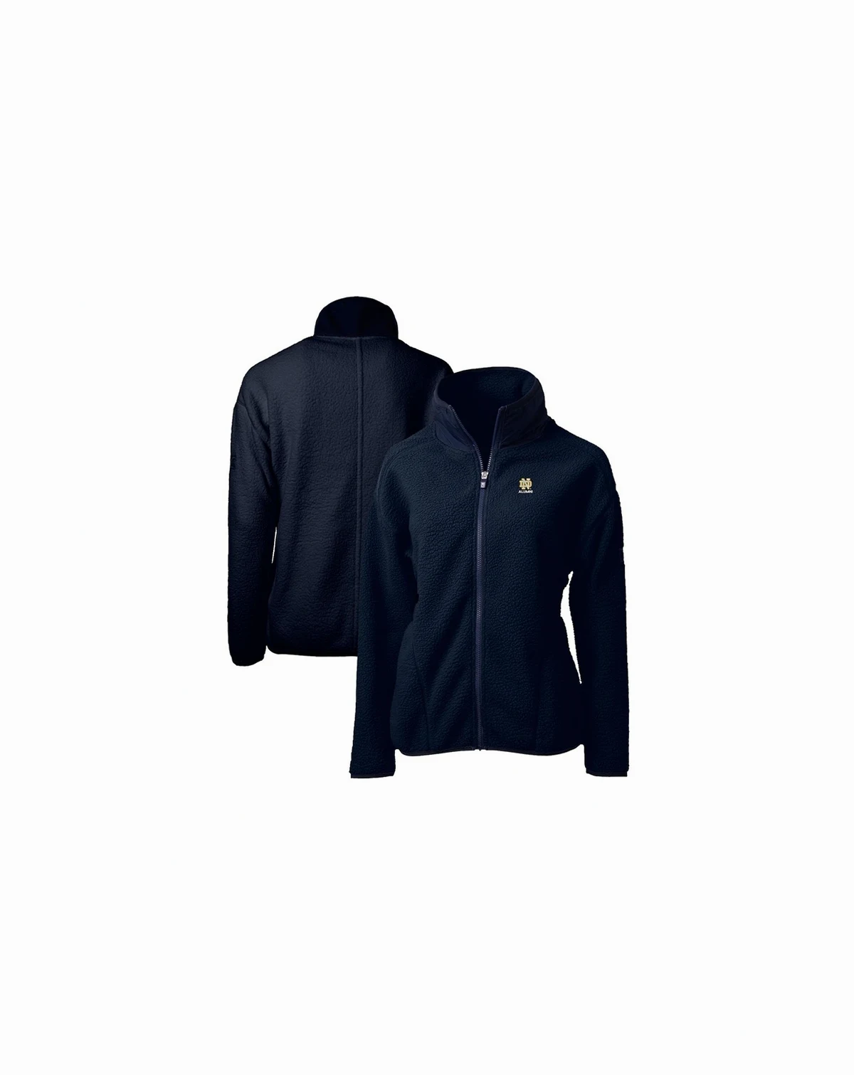 Women's Navy Notre Dame Fighting Irish Alumni Cascade Eco Sherpa Full-Zip Fleece Jacket