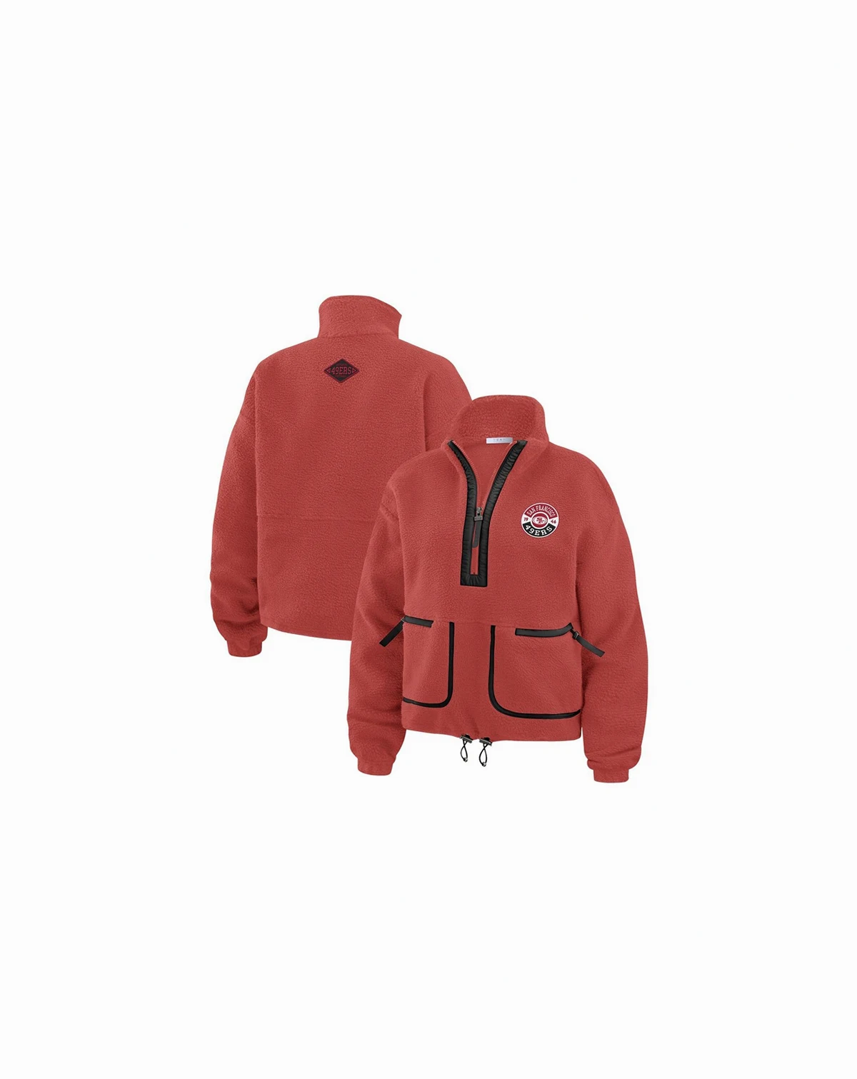 Women's Scarlet San Francisco 49ers Polar Fleece Half-Zip Jacket
