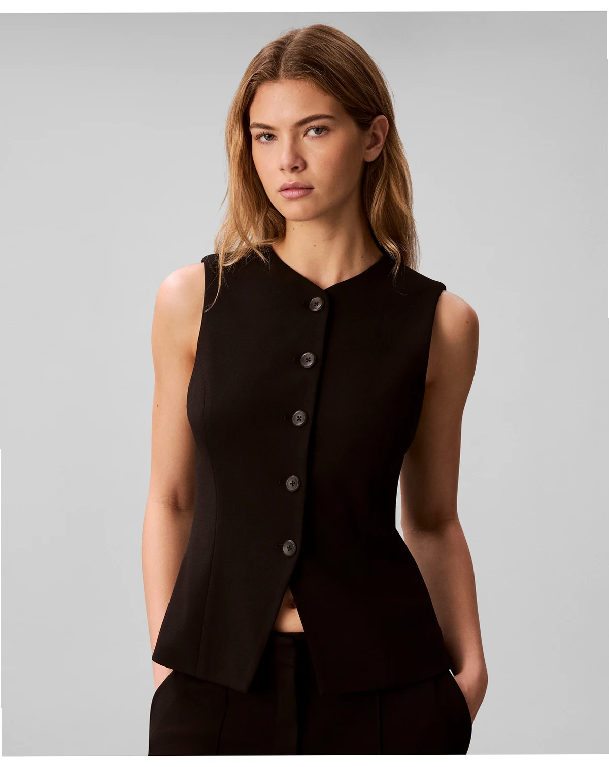 Women's V-Neck Front Button Vest